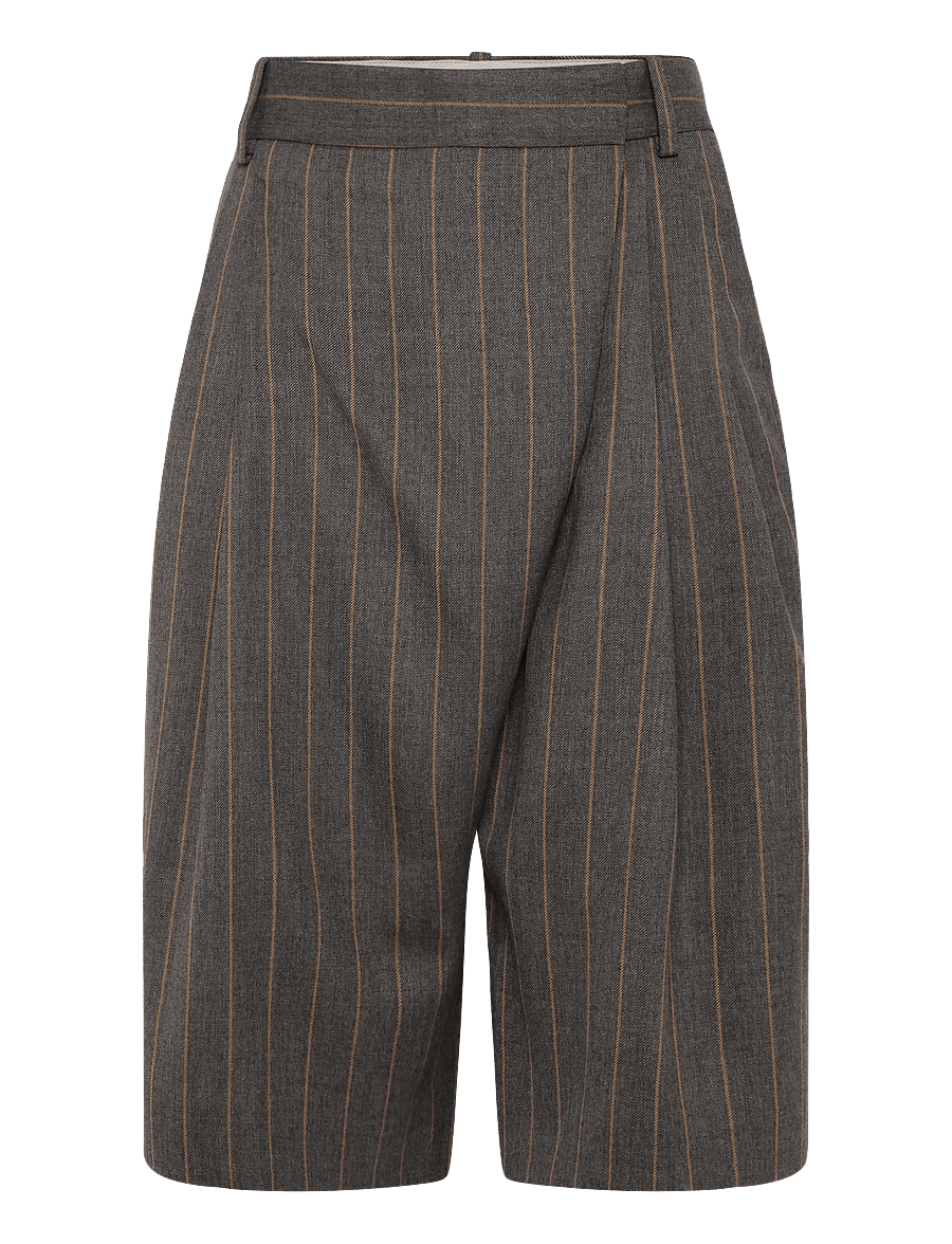 Ganni - Double-breasted Bermudas - bermudashorts - grey - 0