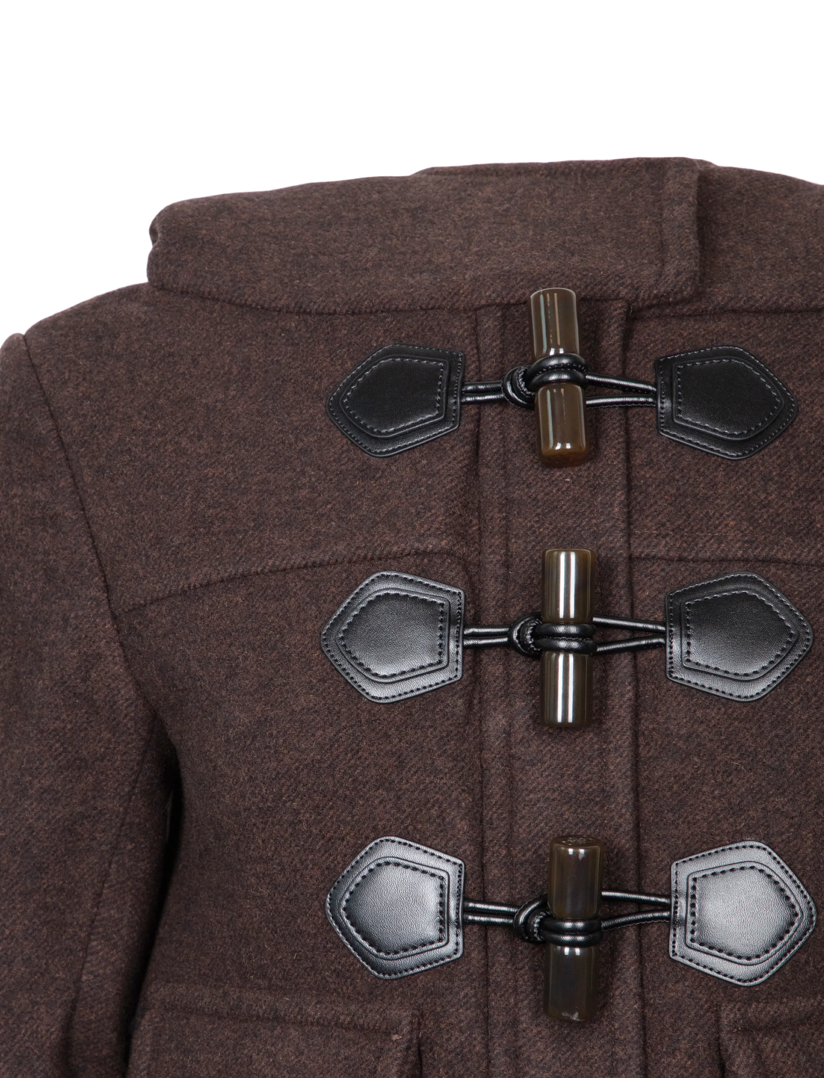 Ganni - Peacoat Wool Mini Duffle Coat - winterjacken - brown - 2