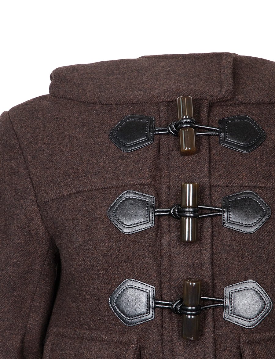 Ganni - Peacoat Wool Mini Duffle Coat - winterjacken - brown - 2