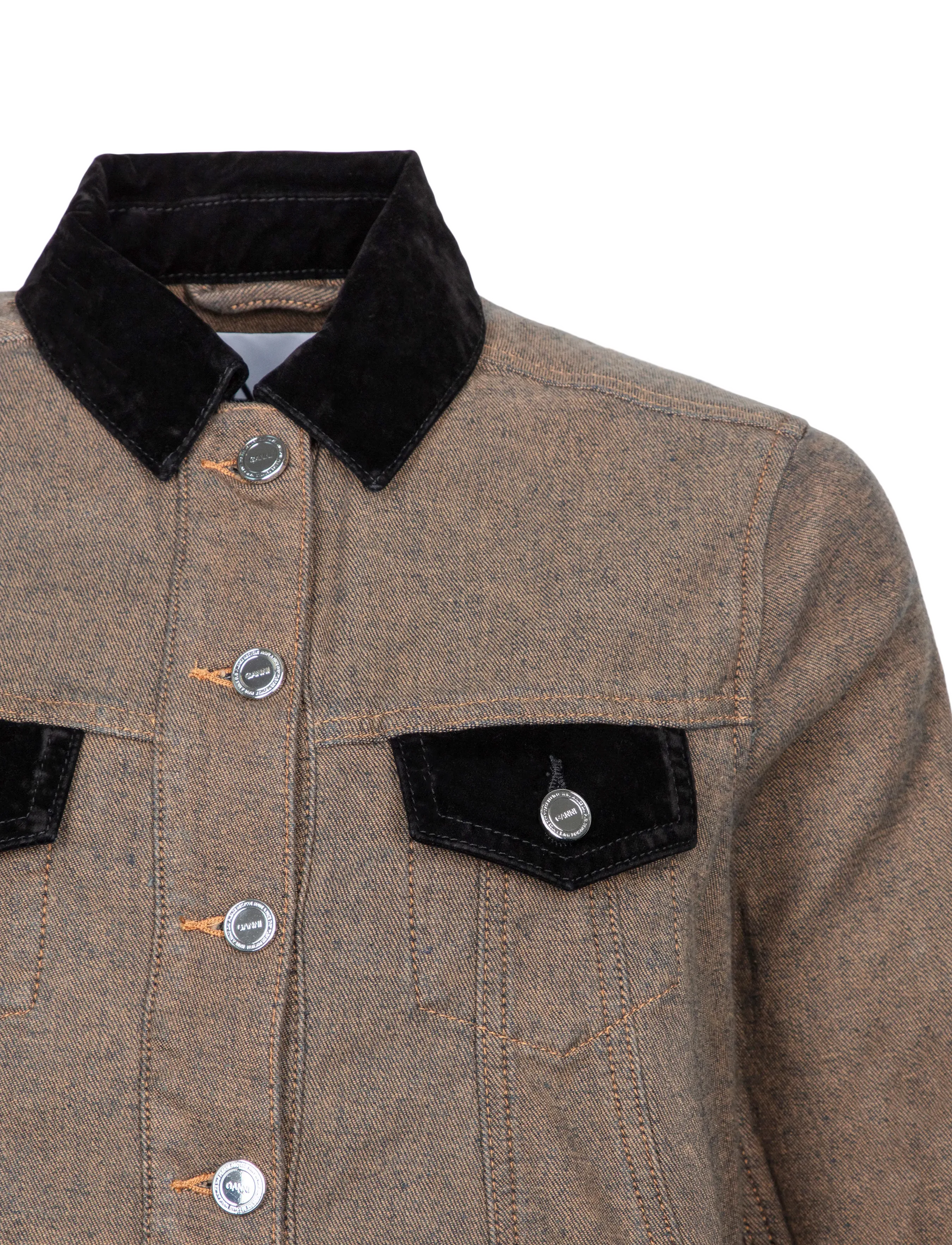 Ganni - Denim Overshirt - jeansjacken - brown - 2