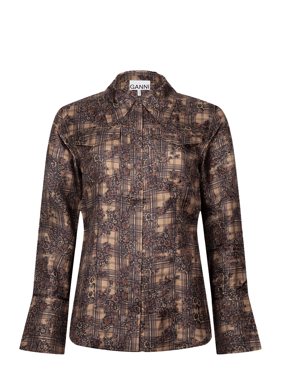Ganni - Women Shirt - langärmlige hemden - kelp - 0