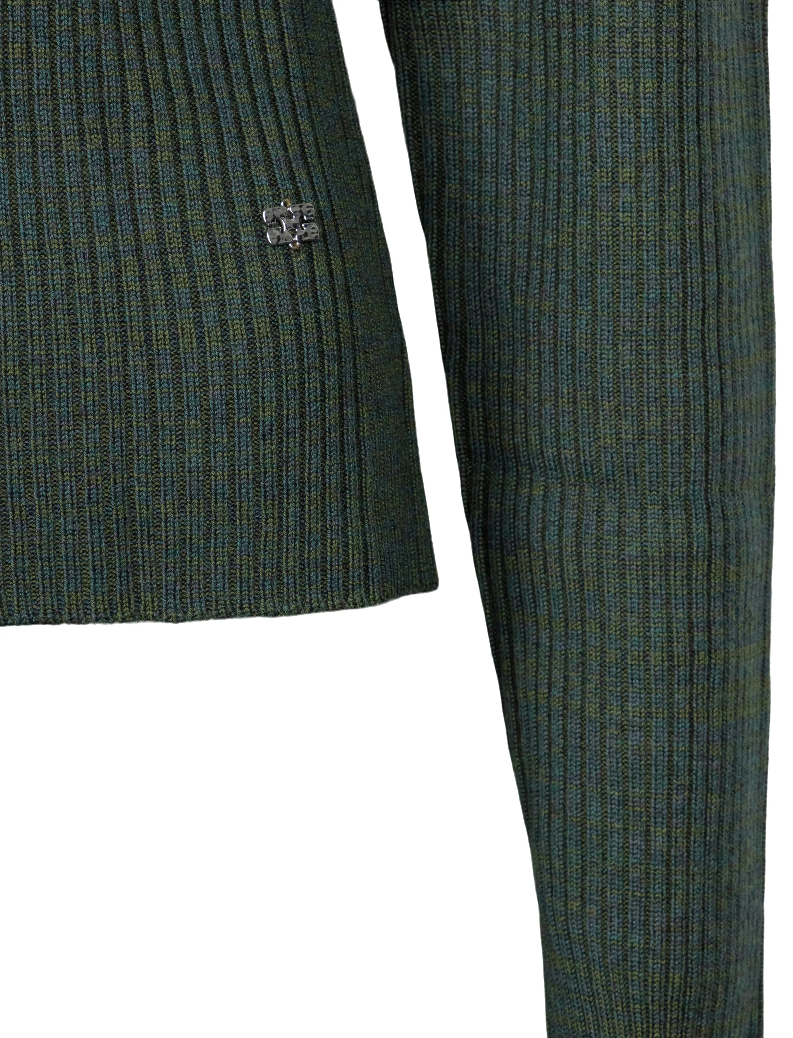 Ganni - Turtleneck in Ribbed Merino - rollkragenpullover - dark green - 2