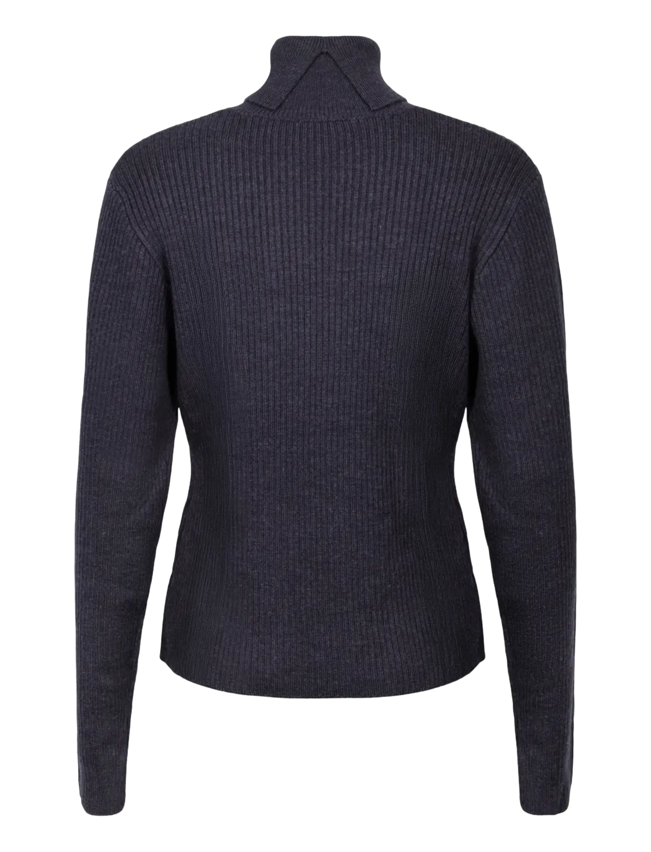 Ganni - Turtleneck in Ribbed Merino - rollkragenpullover - phantom - 1