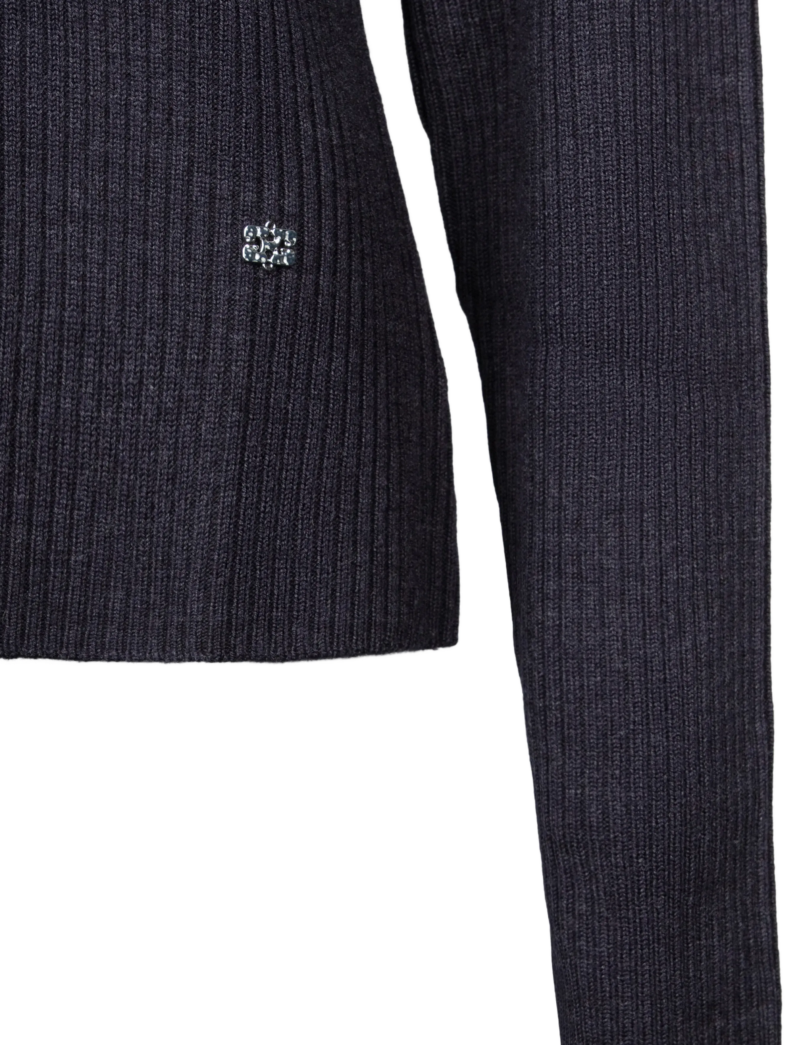 Ganni - Turtleneck in Ribbed Merino - rollkragenpullover - phantom - 2
