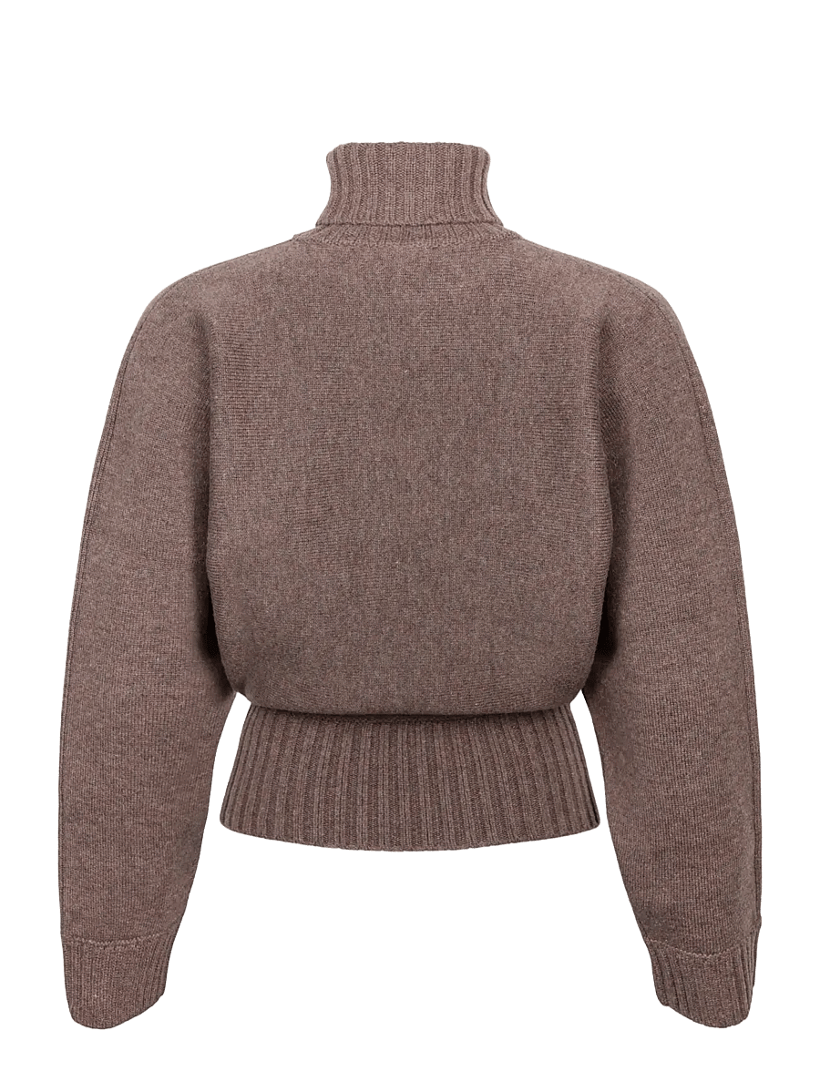 Ganni - Double Knit Batwing Turtleneck - pullover - beige - 1