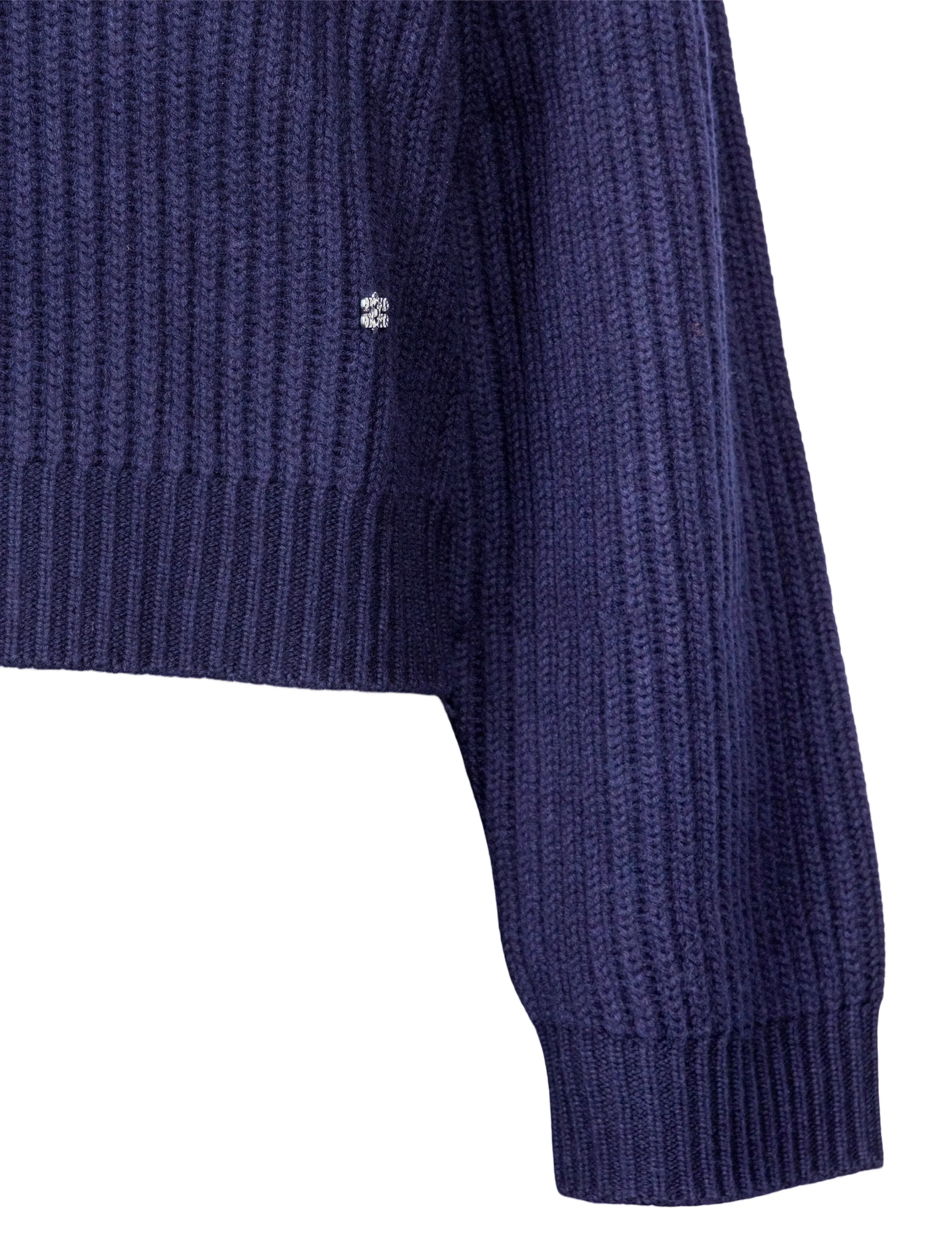 Ganni - Wool Melange Rib Stripe V neck - pullover - blue - 2