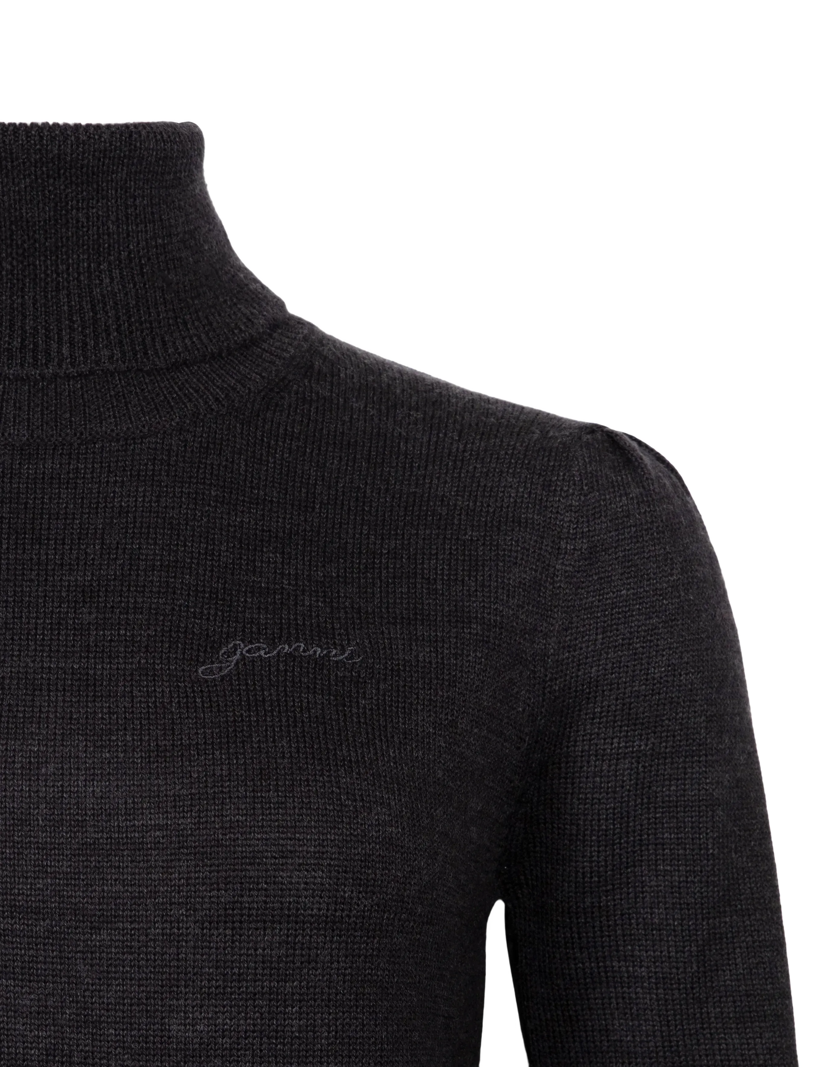 Ganni - Turtleneck in Lace Merino - rollkragenpullover - phantom - 2