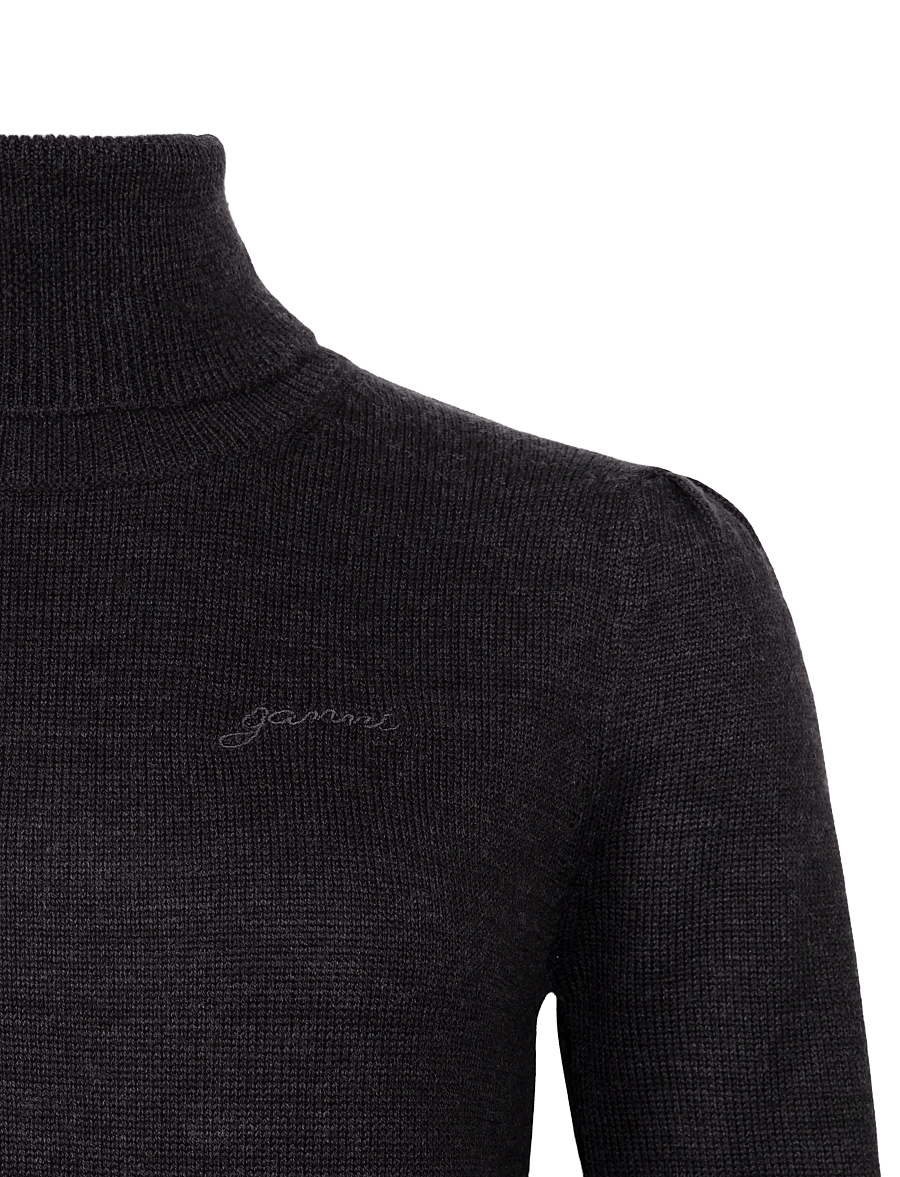 Ganni - Turtleneck in Lace Merino - rollkragenpullover - phantom - 2