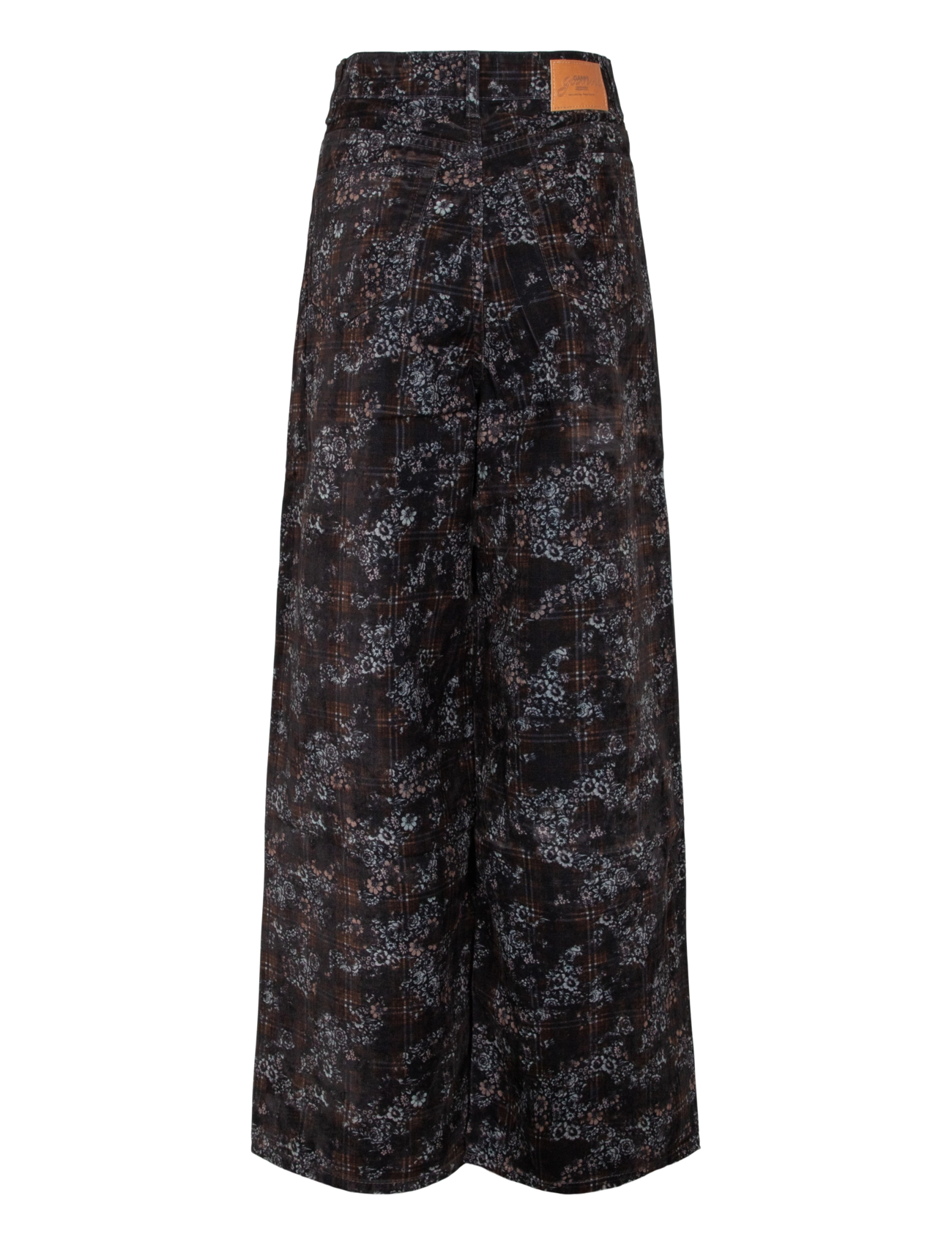 Ganni - Marri Jeans in Printed Denim - wide leg jeans - brown - 1