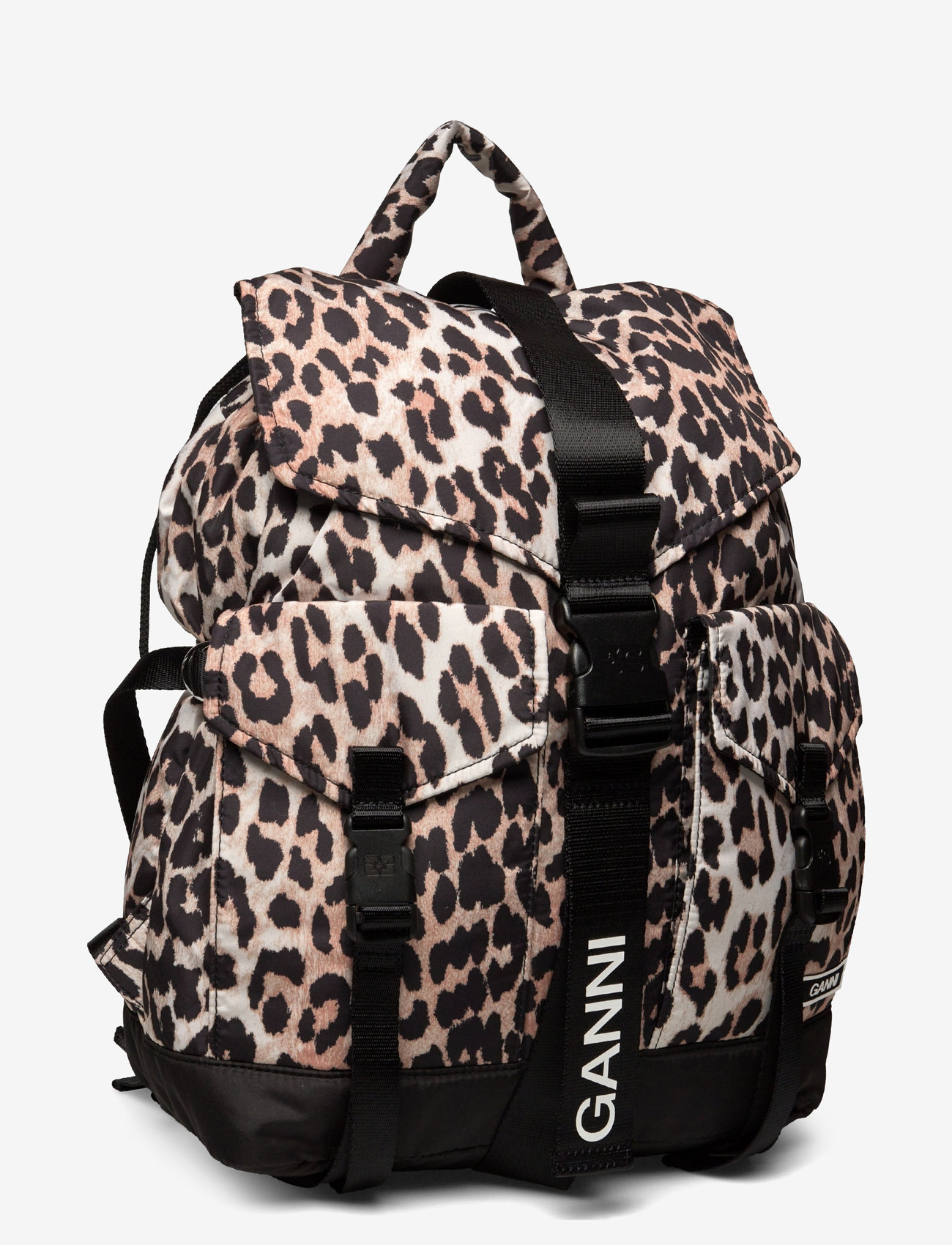 Ganni - Printed Buckled Backpack - brown - 2