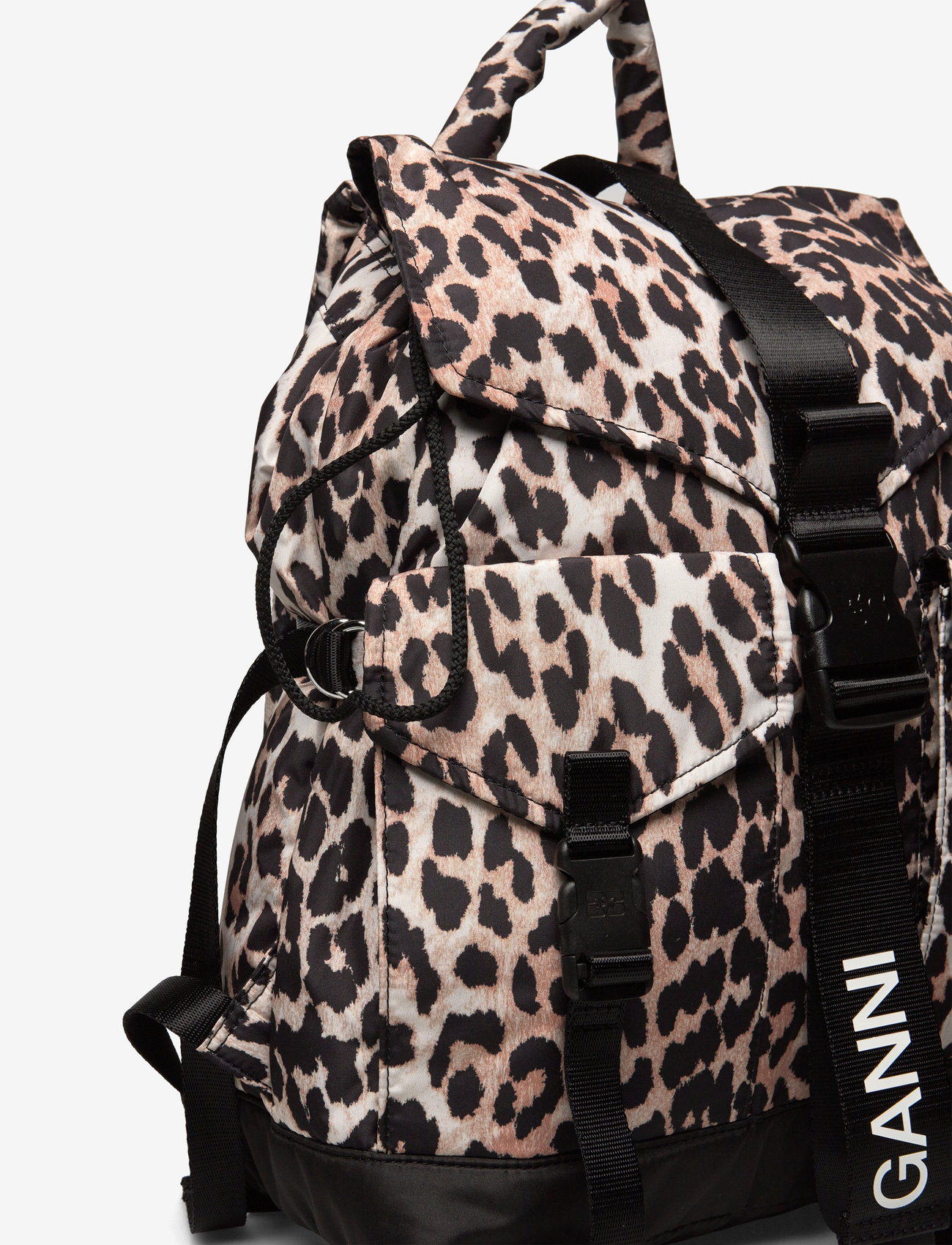 Ganni - Printed Buckled Backpack - brown - 3