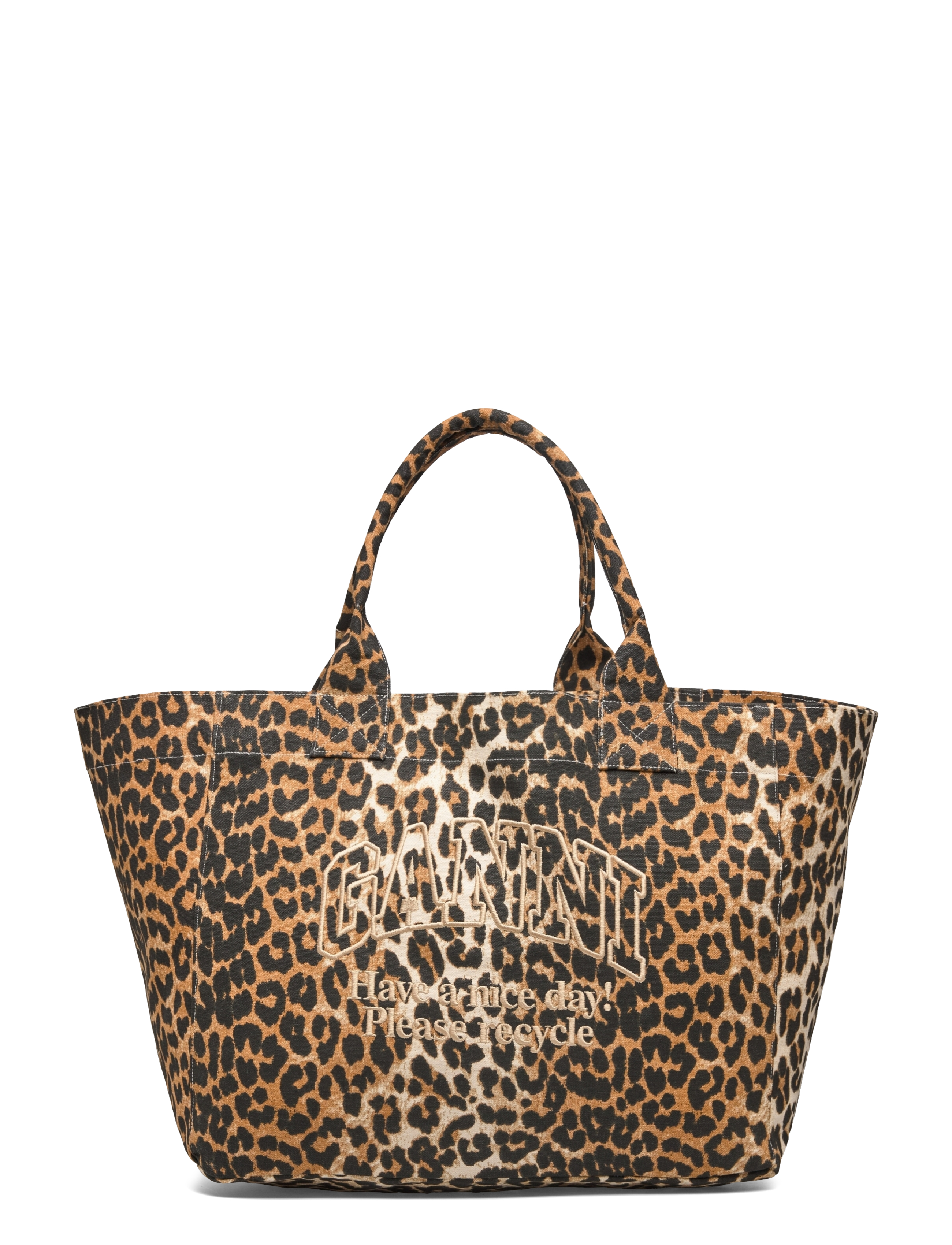 Ganni Brown Leopard XXL Tote bag - Shopper - LEOPARD / brown