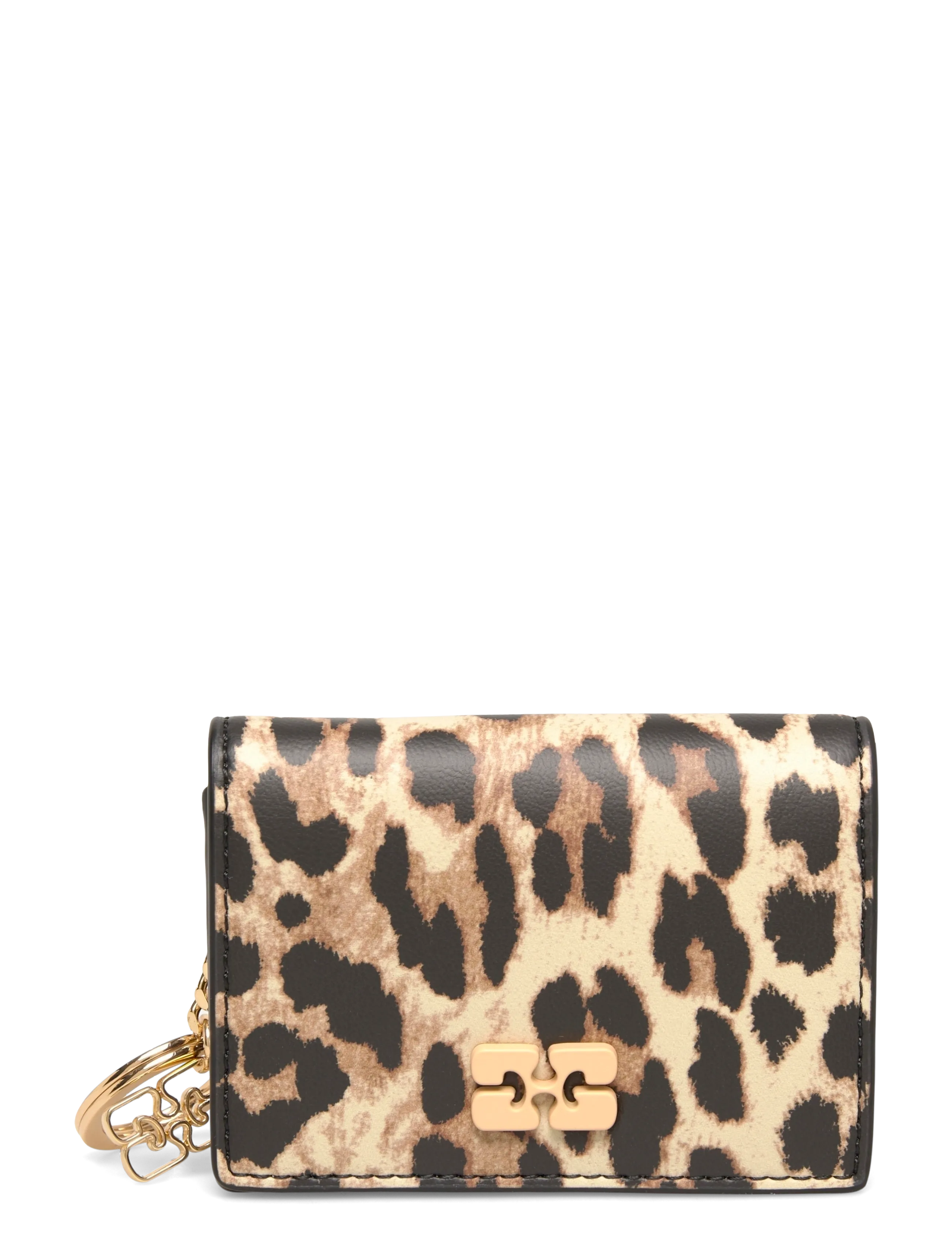 Ganni Bou Card Holder With Flap Print, One Size, Holders & Wallets, Braun - Holder, Frauen