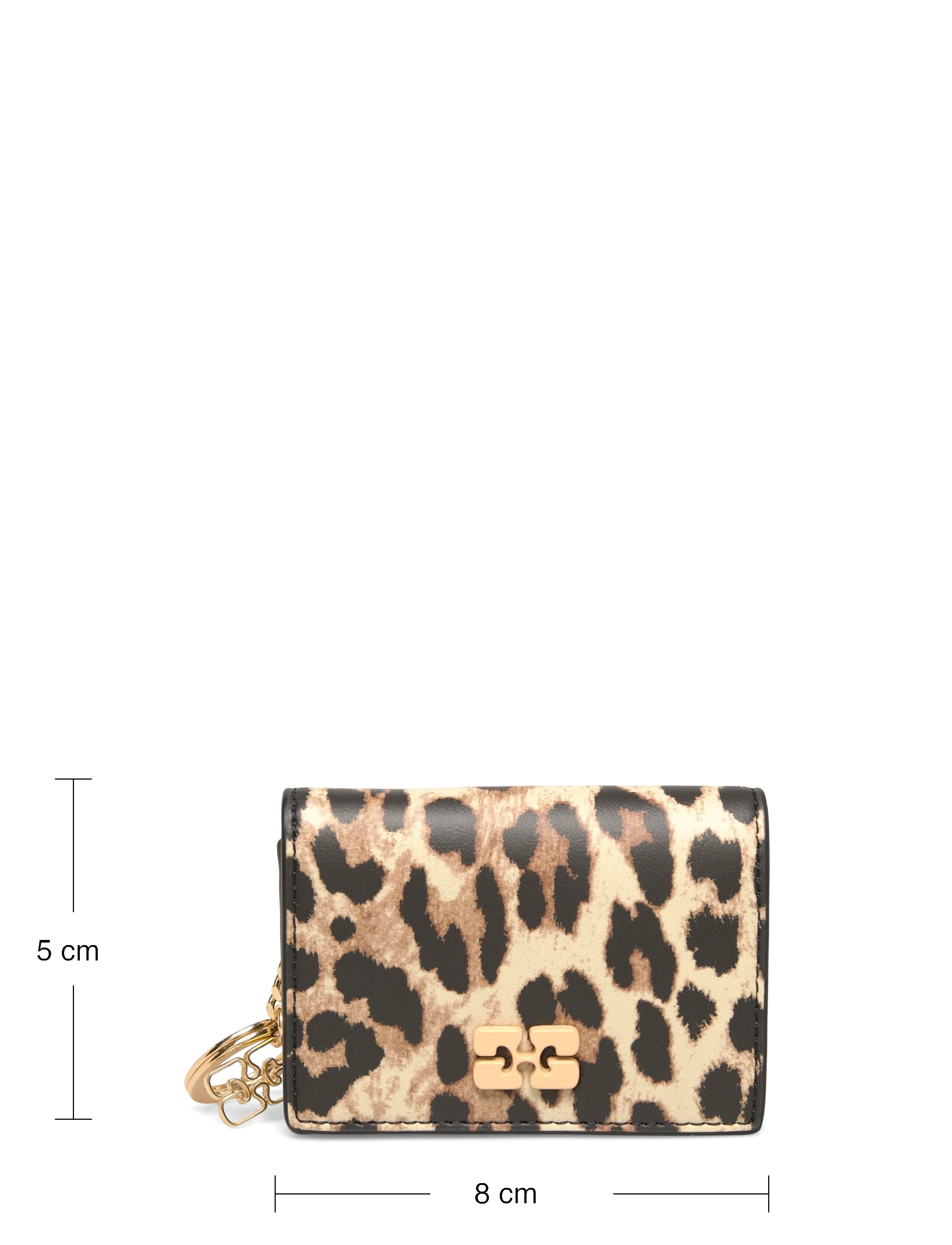 Ganni - Bou Card Holder With Flap Print - kaarditaskud - brown - 3
