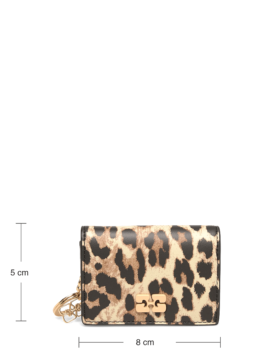 Ganni - Bou Card Holder With Flap Print - kartenetuis - brown - 3