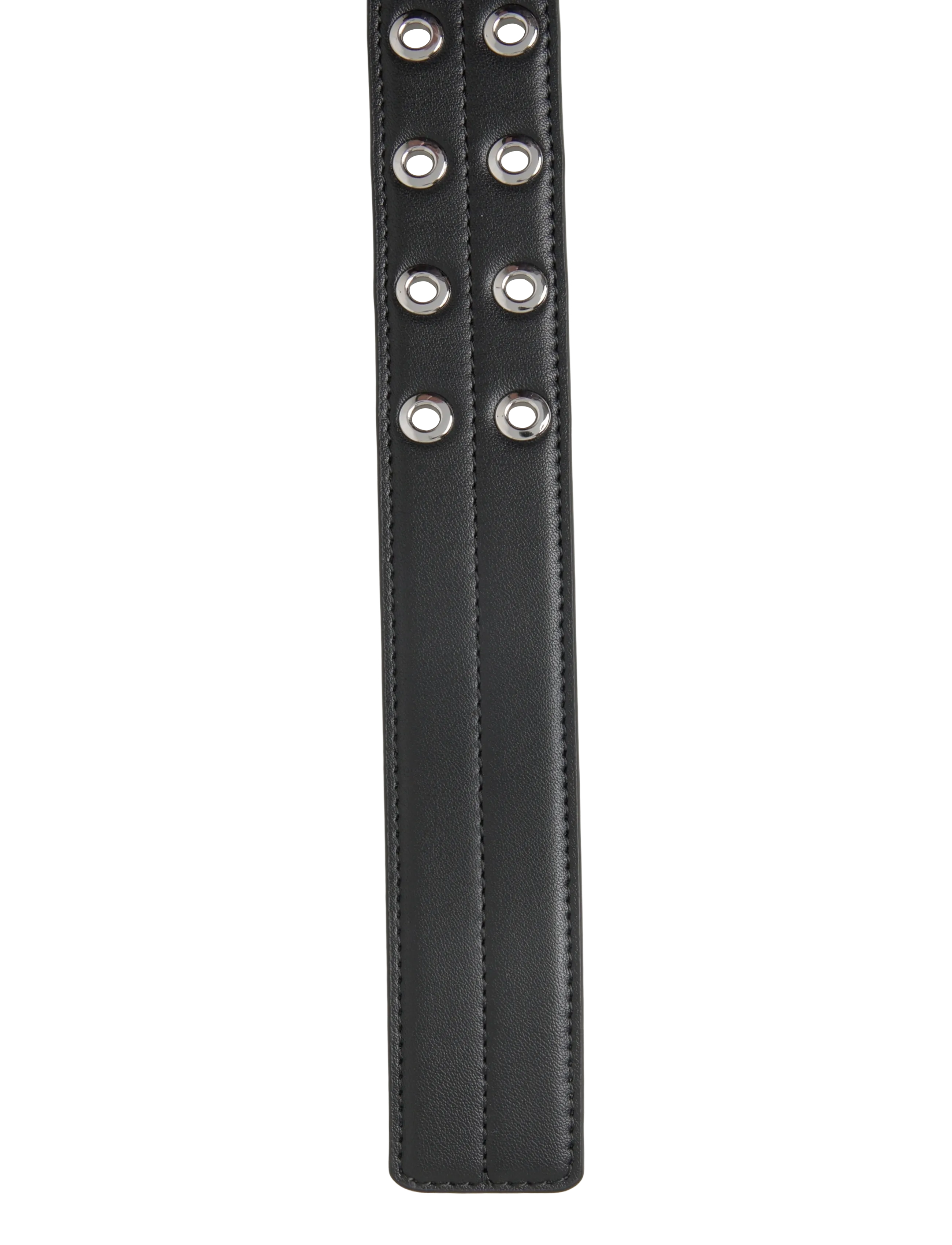 Ganni - Double Eyelet Belt - ledergürtel - black - 2