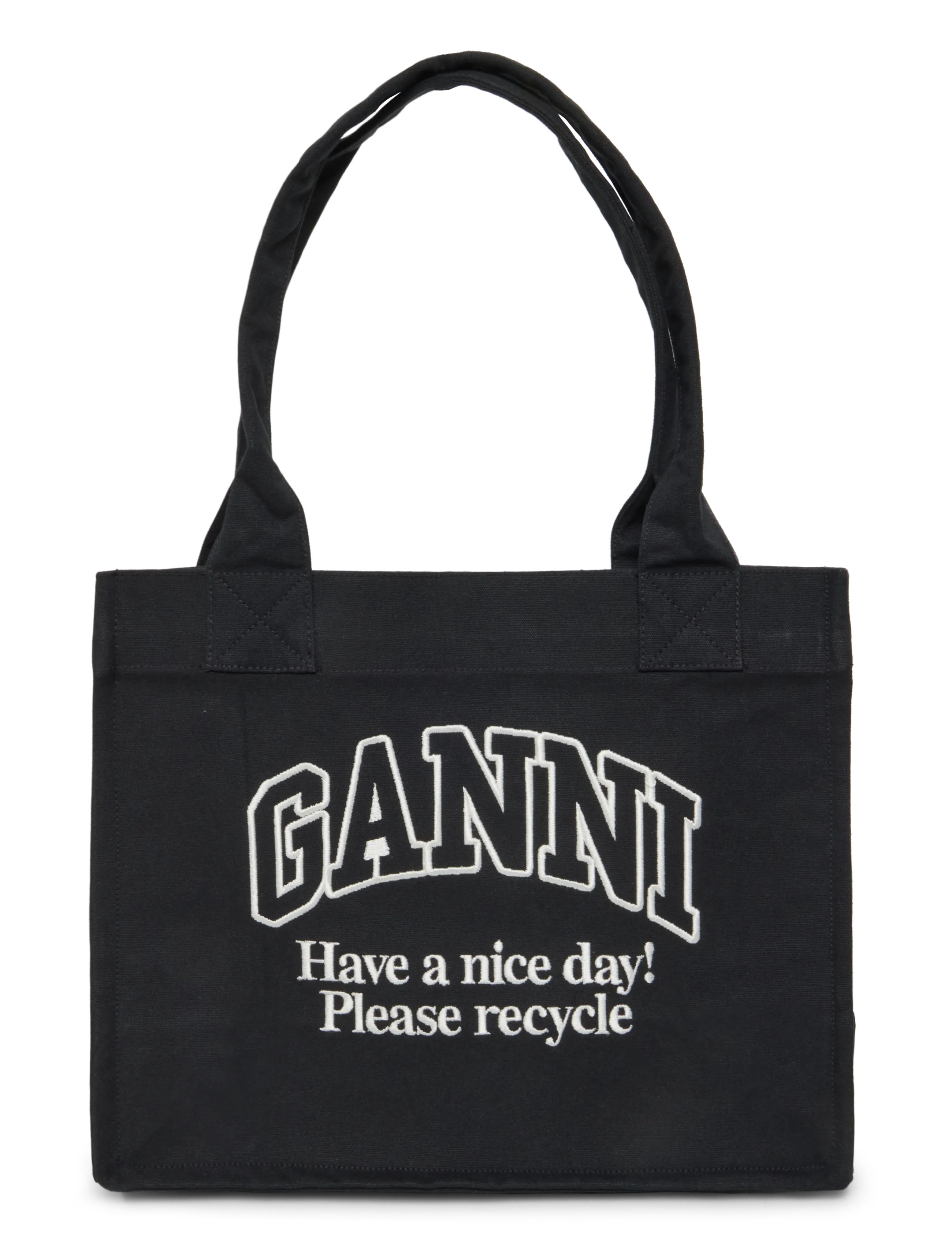 Ganni Easy Tote Bag, One Size, Black, Tasker > Totes, Dame