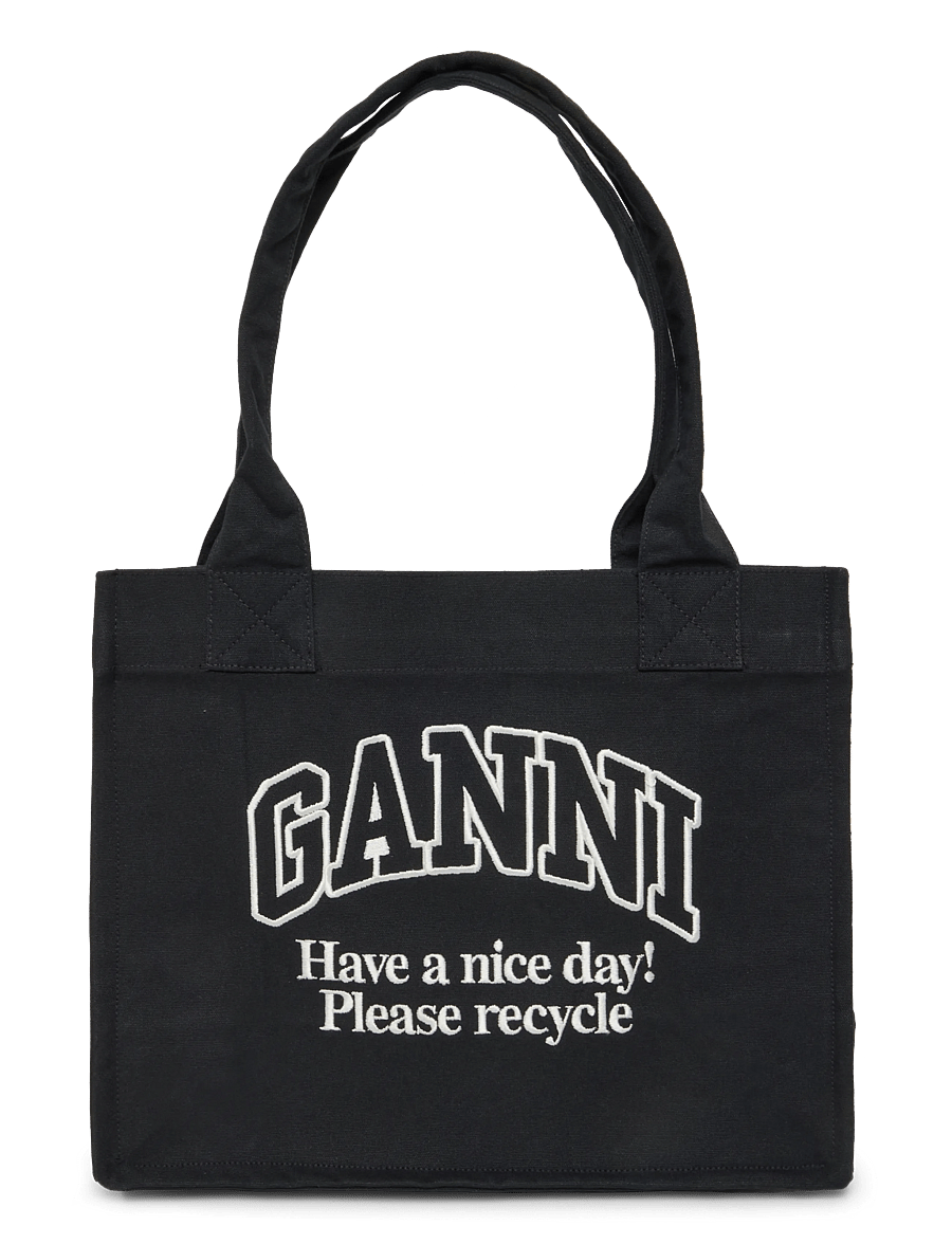 Ganni - Easy Tote Bag - tote bags - grey - 0