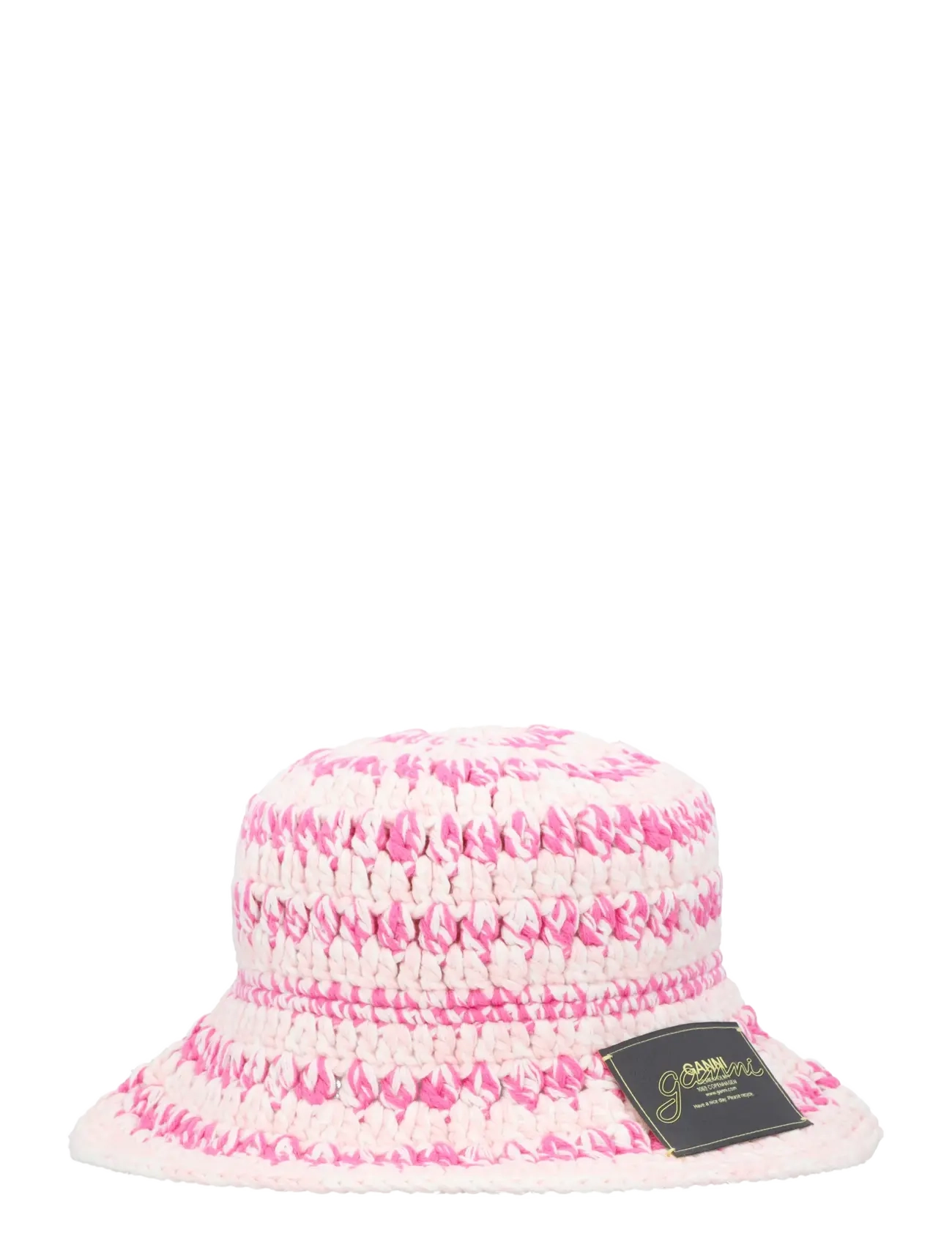 Ganni Cotton Crochet Bucket Hat, M/L, Headwear, Rosa - Hats, Frauen