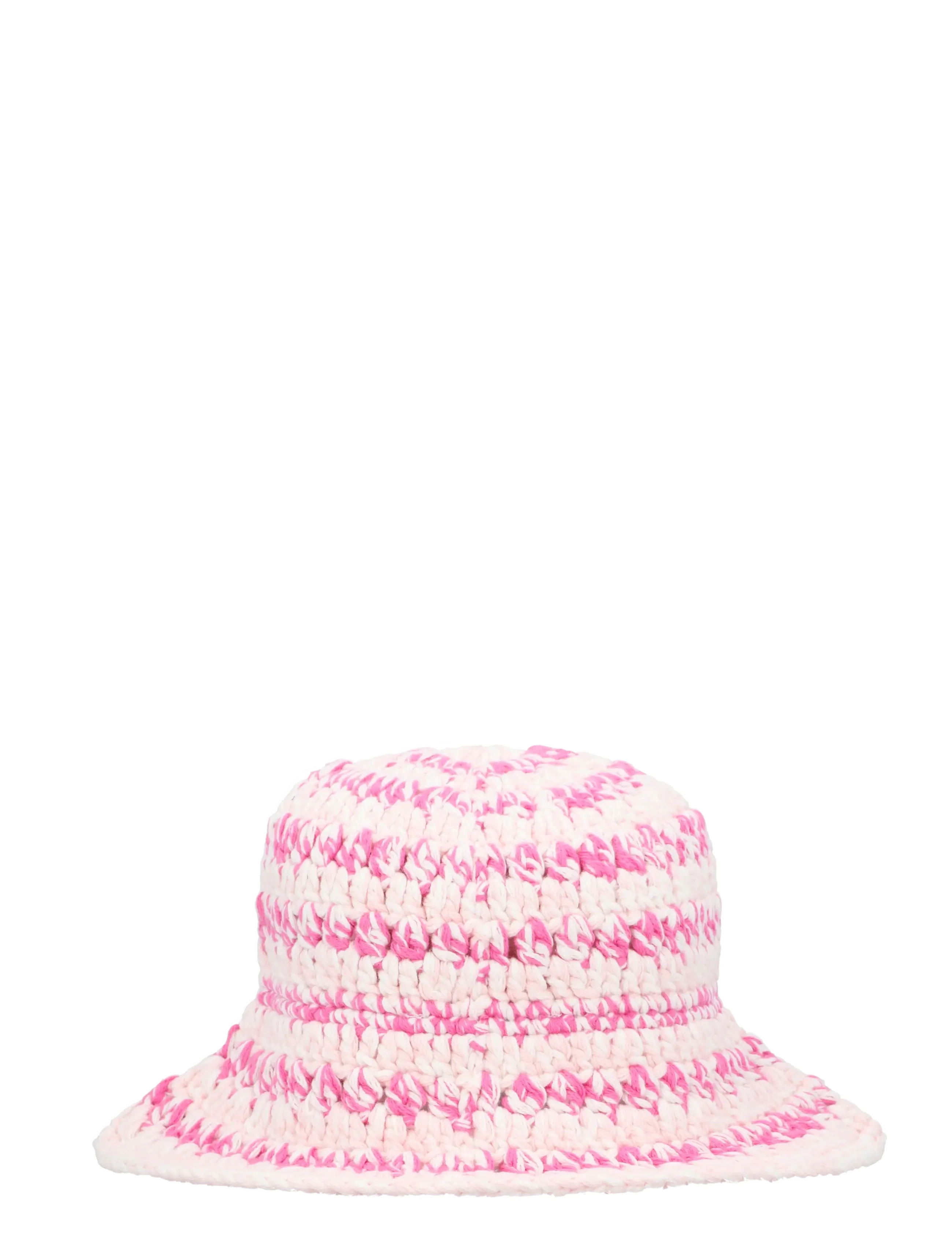 Ganni - Cotton Crochet Bucket Hat - anglerhüte - pink - 2