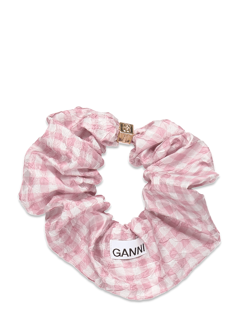 Ganni - Shibori Pleat Scrunchie - scrunchies - pink - 0