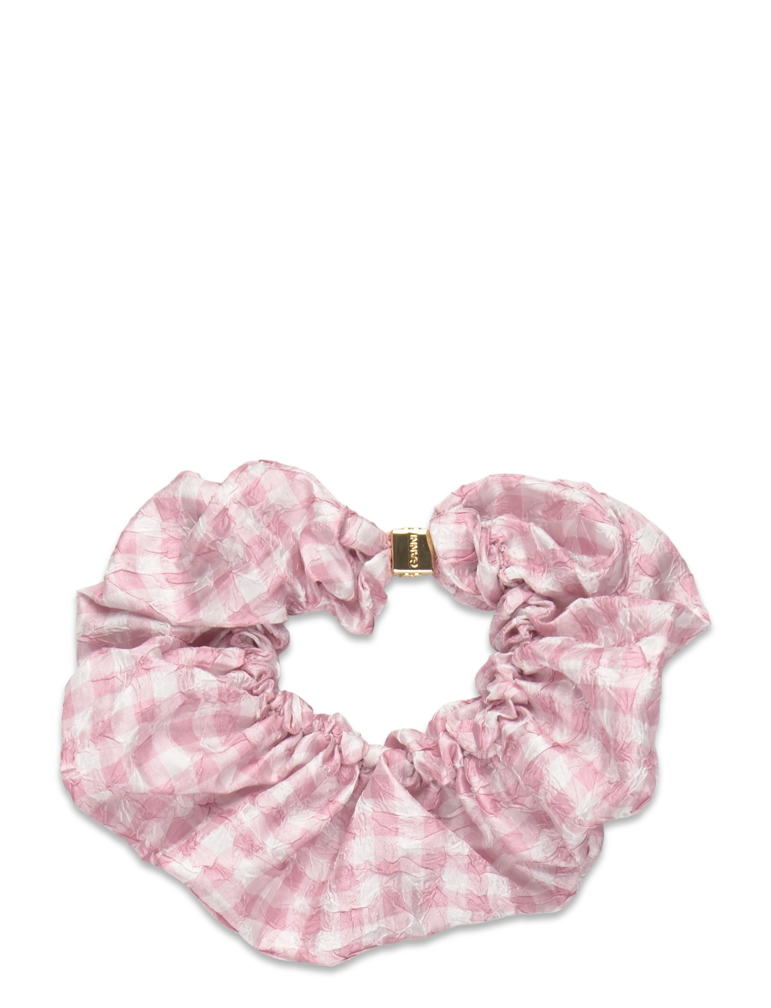 Ganni - Shibori Pleat Scrunchie - hárteygjur - pink - 1