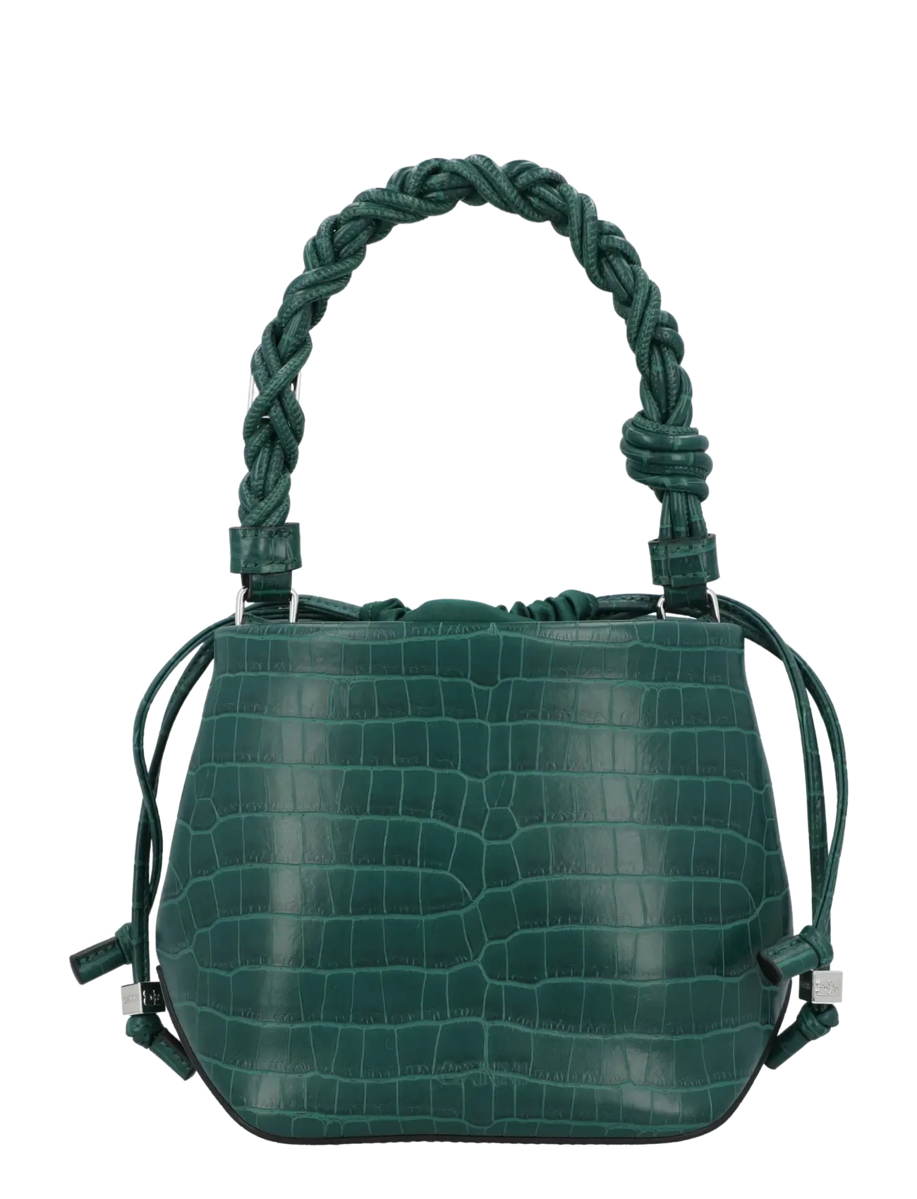 Ganni - Green Patent crco Bou Bucket Bag - beuteltaschen - green - 1