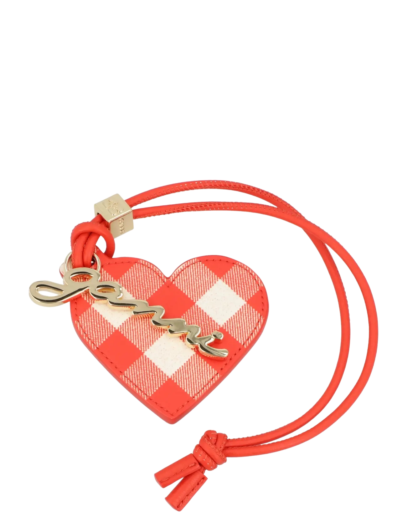 Ganni Bou Heart Mirror Charm, One Size, Accessories, Rot - Key Rings & Bag Charms, Frauen