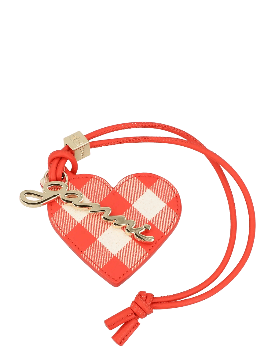 Ganni - Bou Heart Mirror Charm - võtmehoidjad ja kotikaunistus - red - 0
