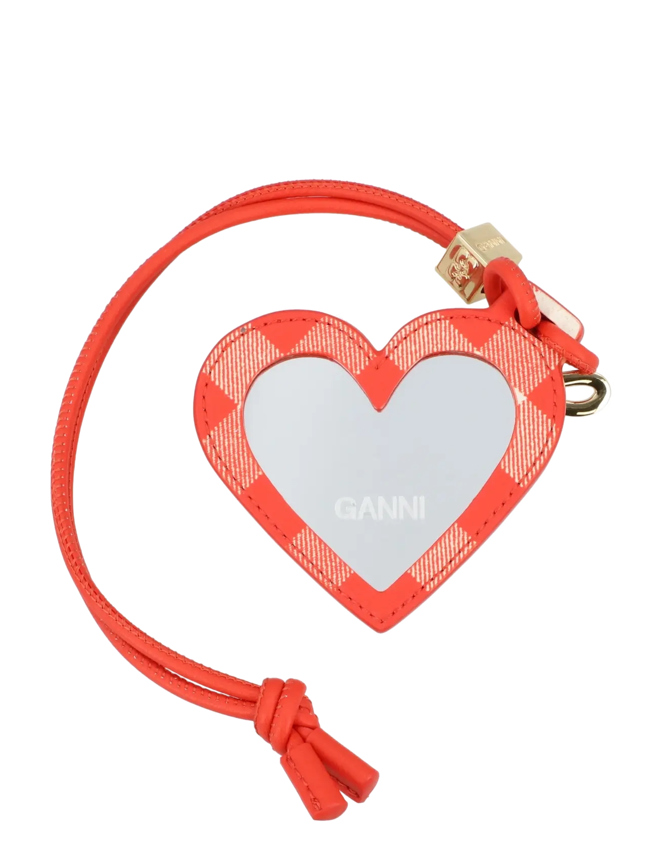 Ganni - Bou Heart Mirror Charm - võtmehoidjad ja kotikaunistus - red - 1