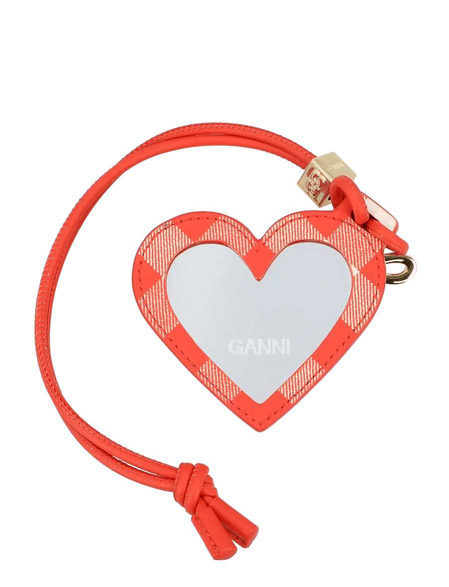 Ganni - Bou Heart Mirror Charm - võtmehoidjad ja kotikaunistus - red - 1