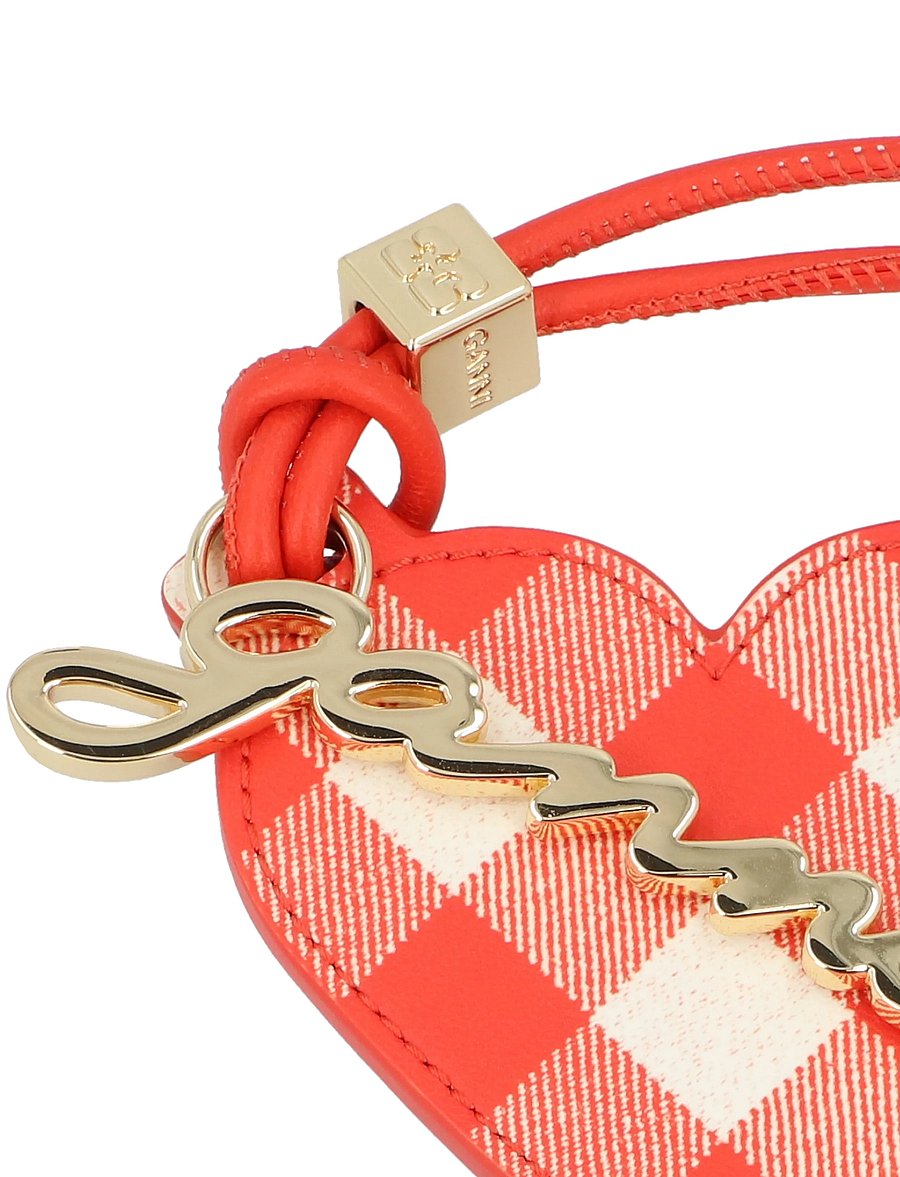 Ganni - Bou Heart Mirror Charm - võtmehoidjad ja kotikaunistus - red - 2