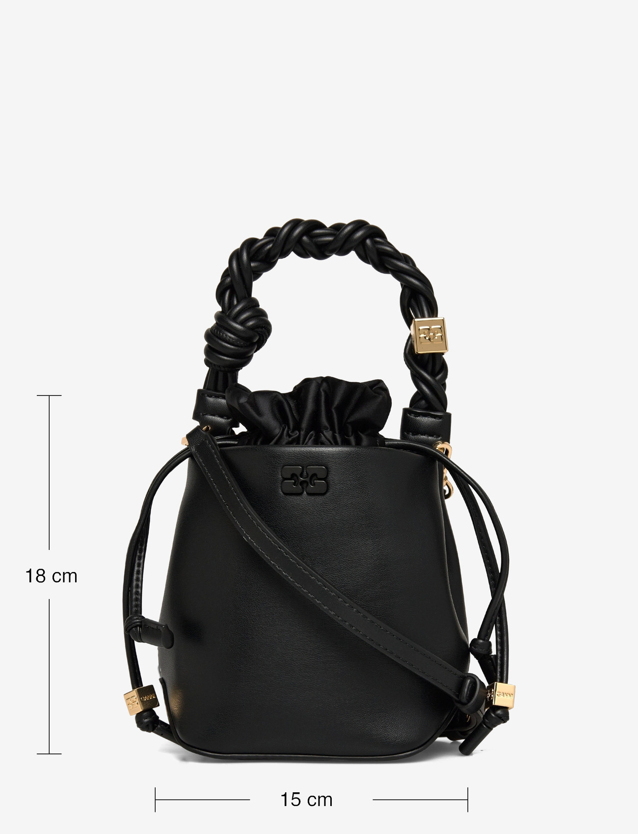 Ganni - Bou Bucket Mini bag - paunkotid - black - 3