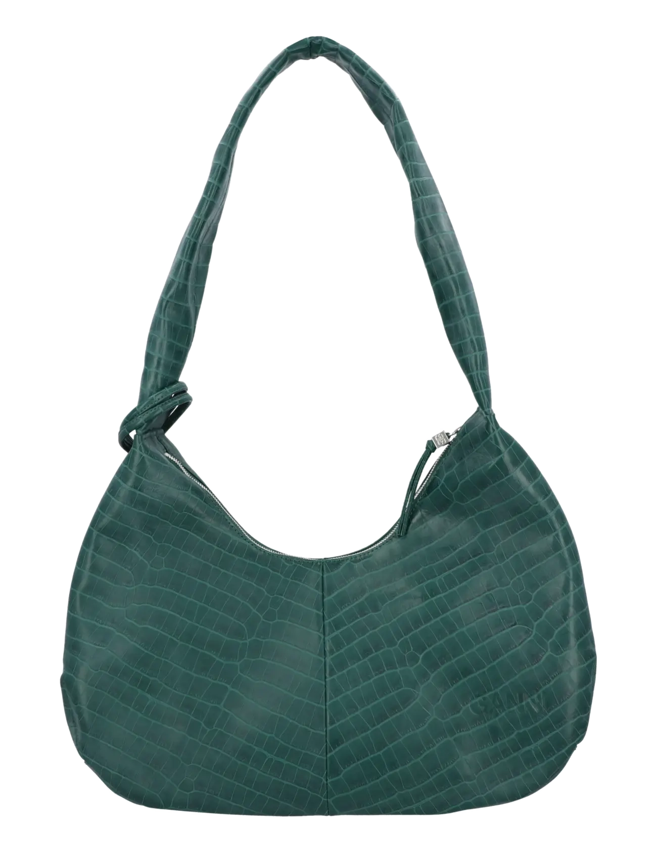 Ganni - Croco Medium Hobo Bag - schultertaschen - green - 1