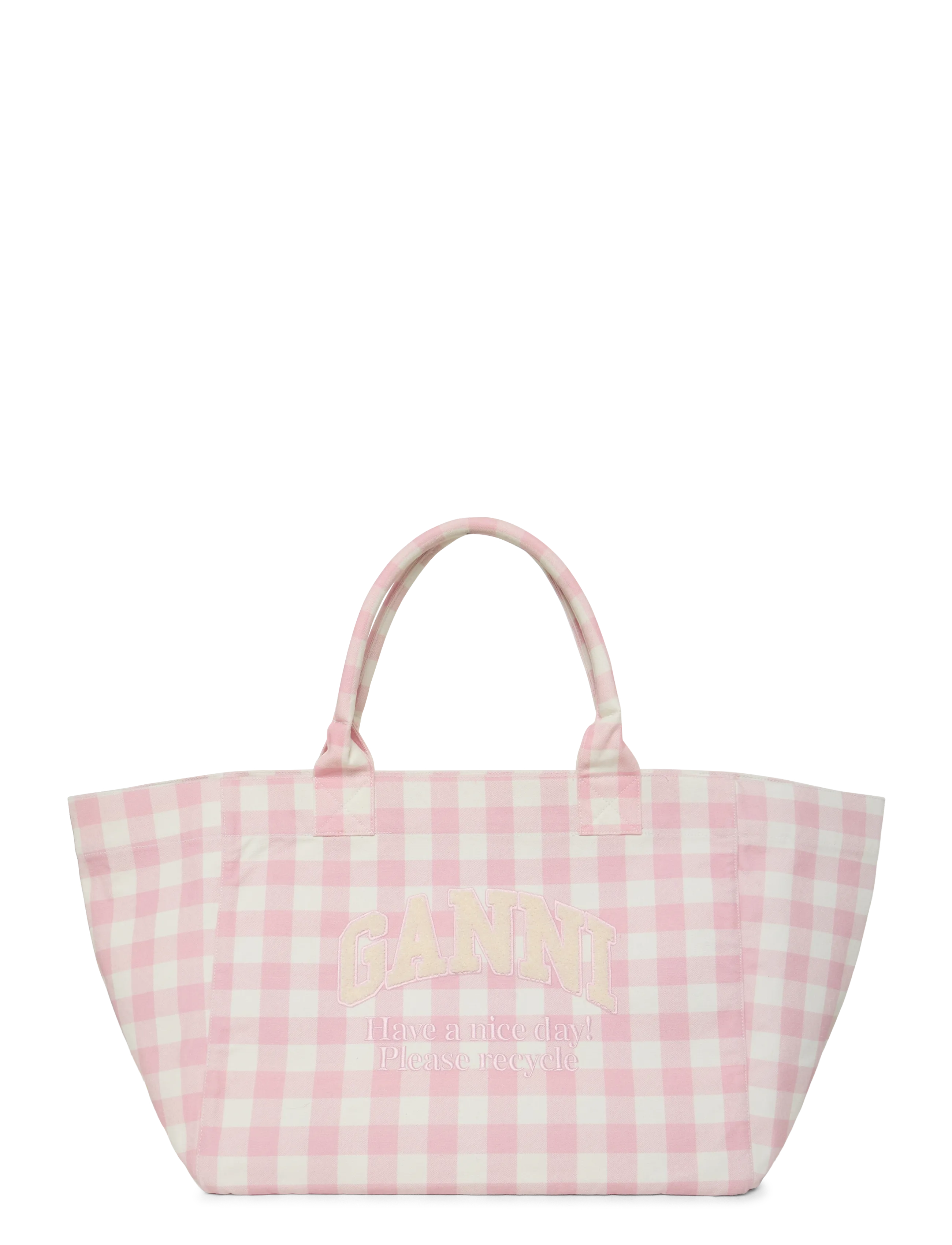Ganni Vicky Check Tote Bag - Taschen - PINK / pink/rose