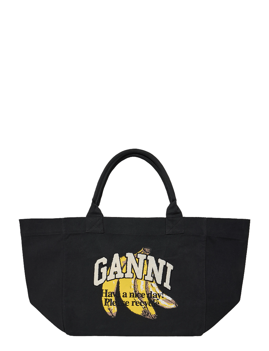 Ganni - XXL Print Tote - shopper - black - 0