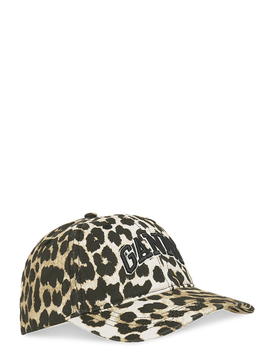 Ganni - Print Canvas Baseball Cap - kappen - brown - 0