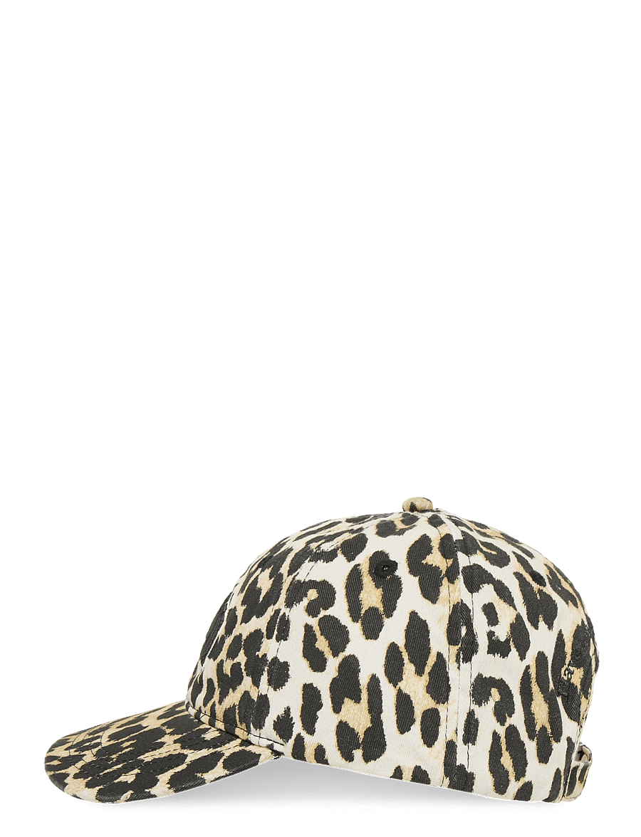 Ganni - Print Canvas Baseball Cap - kappen - brown - 2