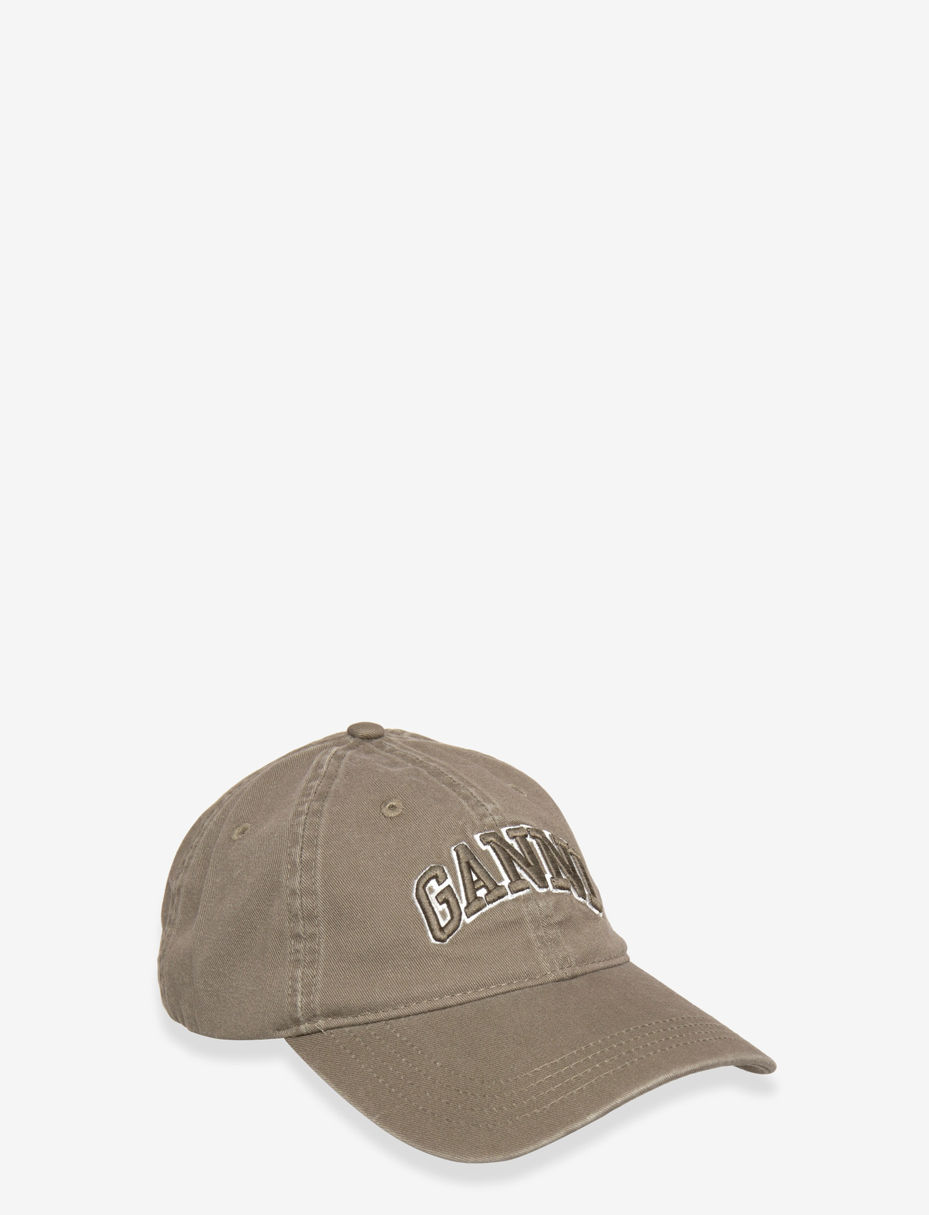 Ganni - Washed Cotton Canvas Cap Emb - green - 0