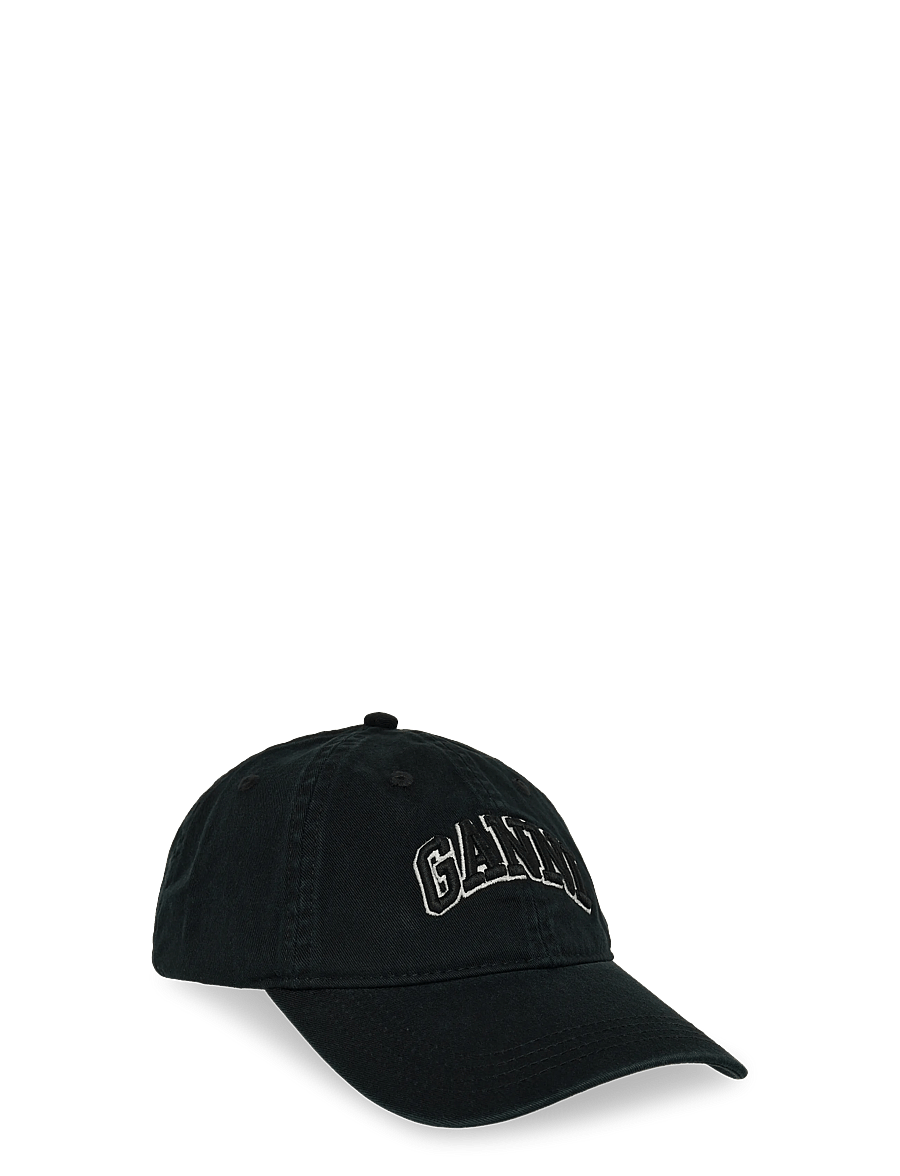 Ganni - Slate Cotton Baseball Cap - kappen - black - 0