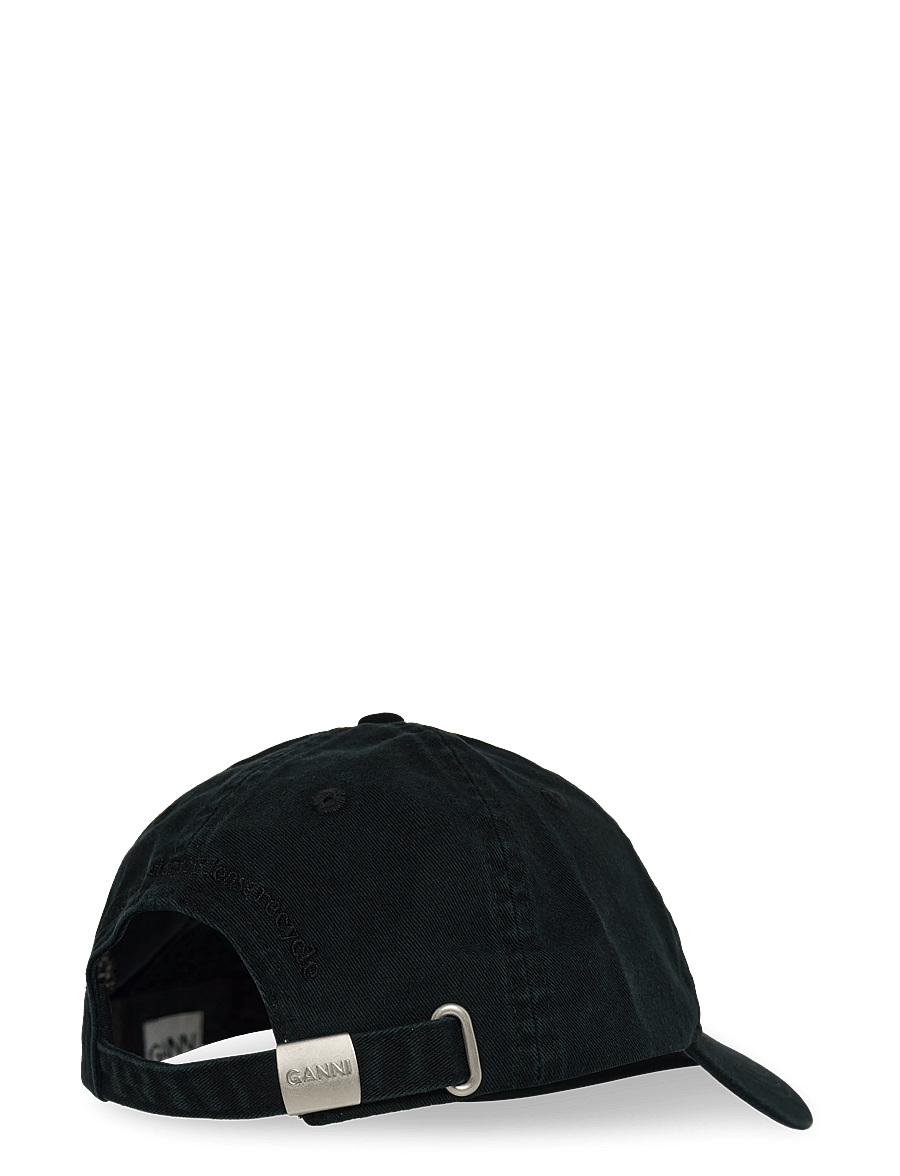 Ganni - Slate Cotton Baseball Cap - kappen - black - 1