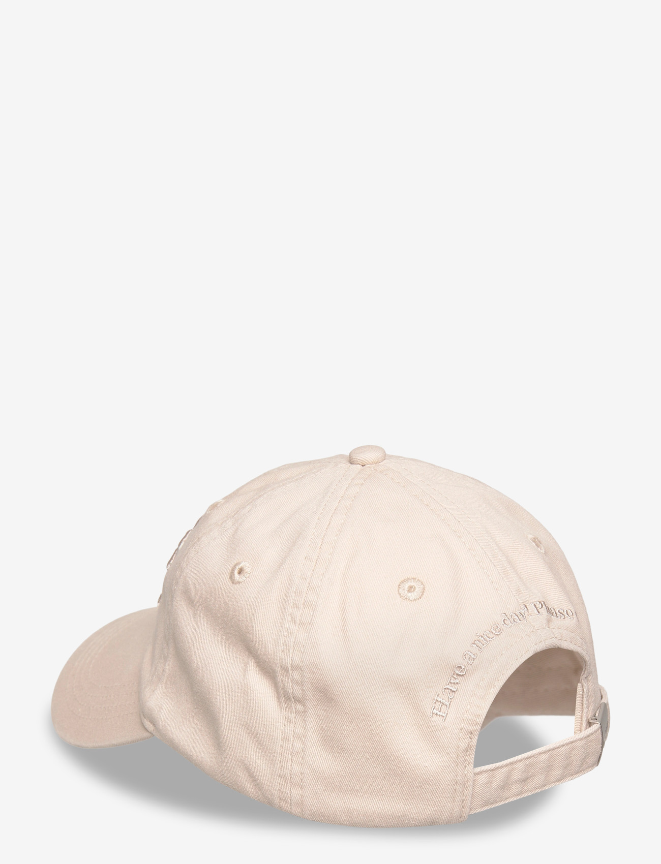 Ganni - Washed Cotton Canvas Cap Emb - kasketter & caps - white - 1