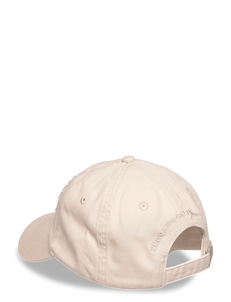 Ganni - Washed Cotton Canvas Cap Emb - kasketter & caps - white - 1