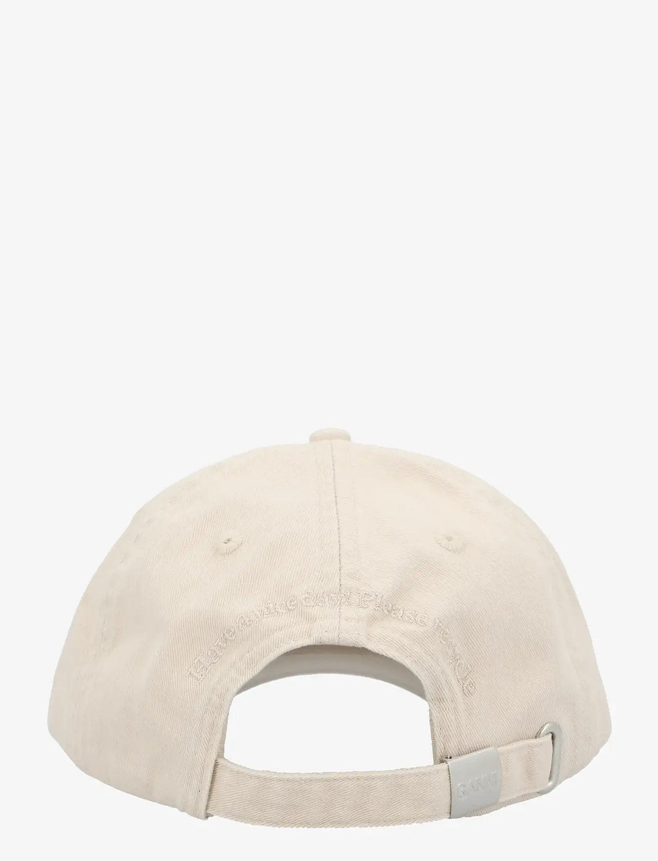 Ganni - Washed Cotton Canvas Cap Emb - kasketter & caps - white - 2
