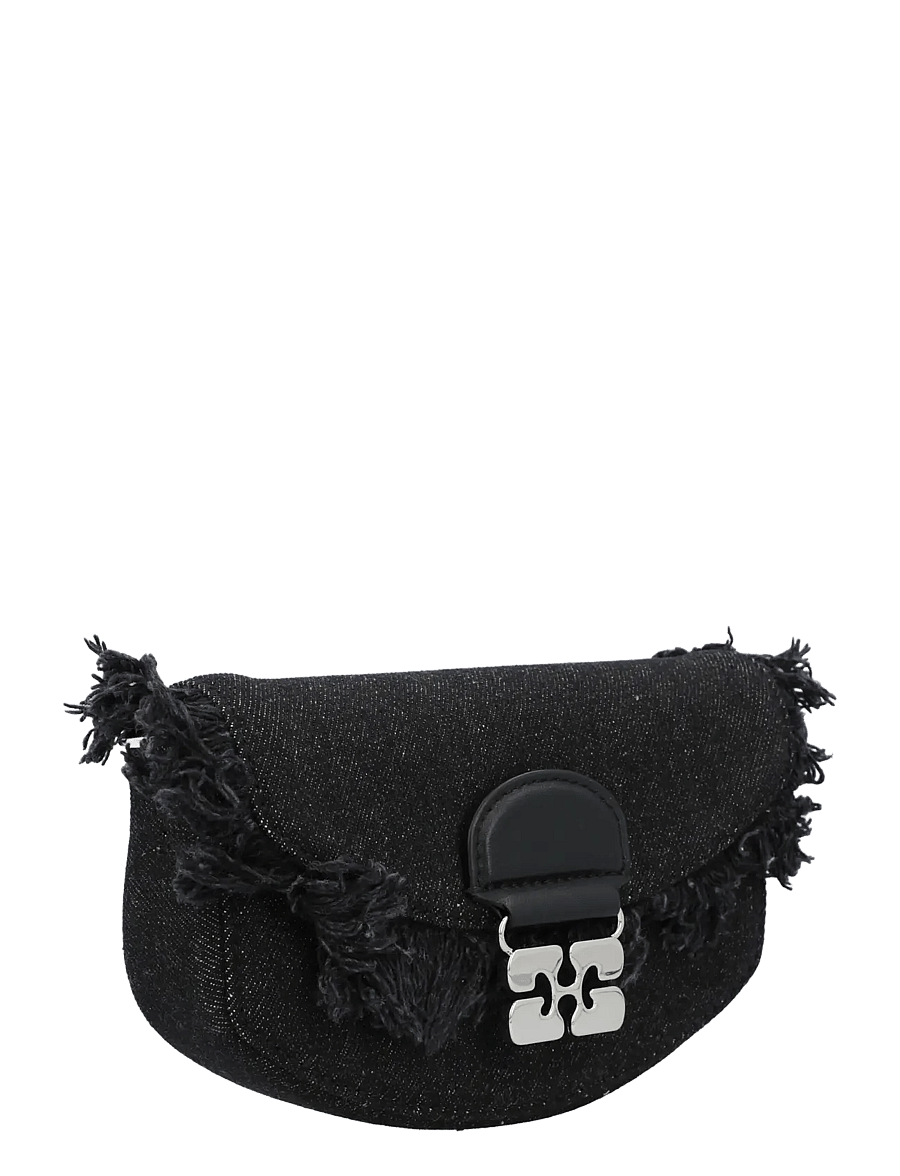 Ganni - Apo-G Logo Plaque Mini Shoulder Bag - black - 2