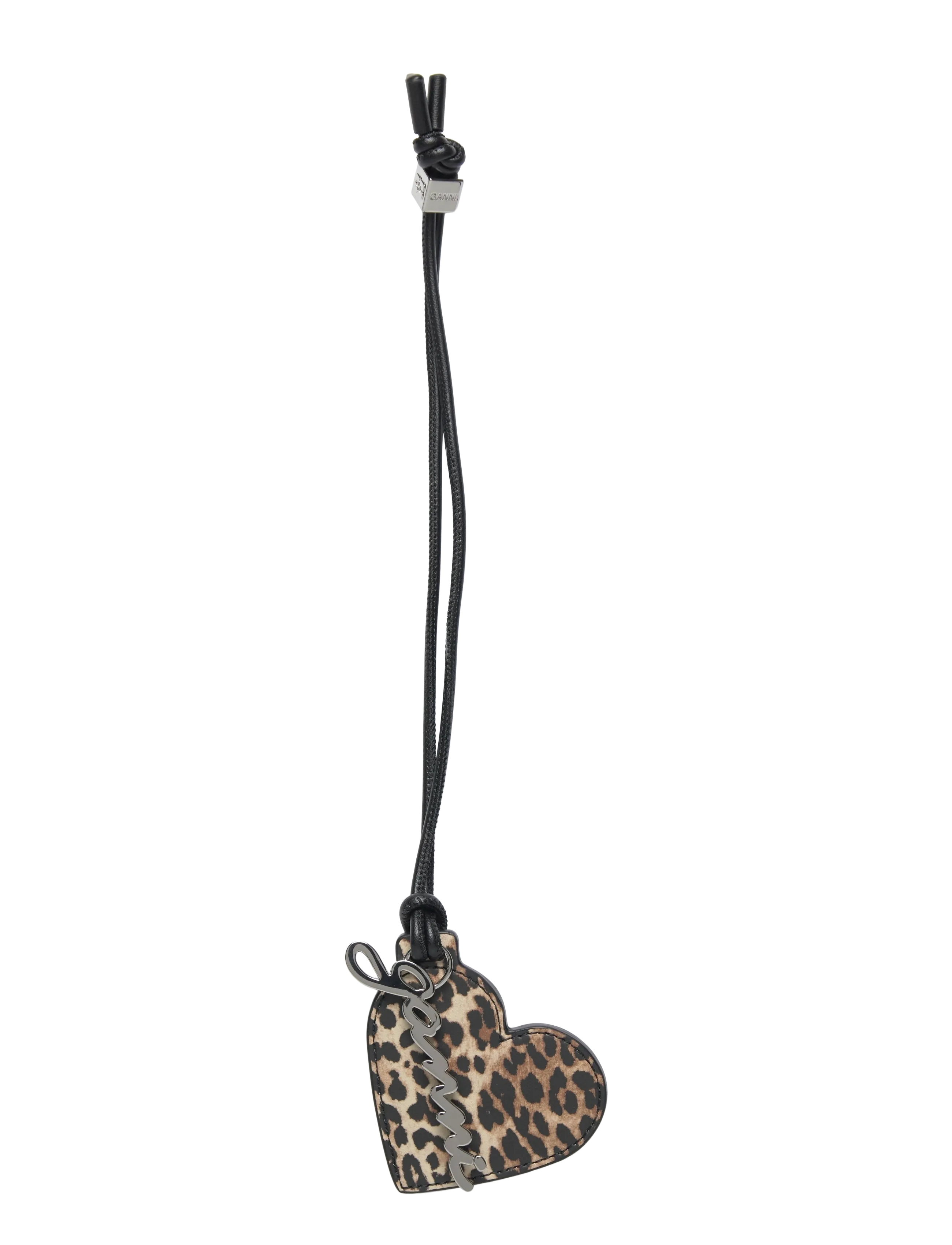 Ganni - Bou Heart Keychain - schlüsselanhänger & taschenanhänger - brown - 1