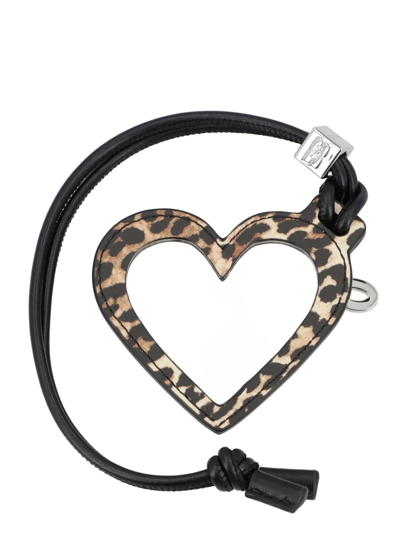 Ganni - Bou Heart Keychain - schlüsselanhänger & taschenanhänger - brown - 2