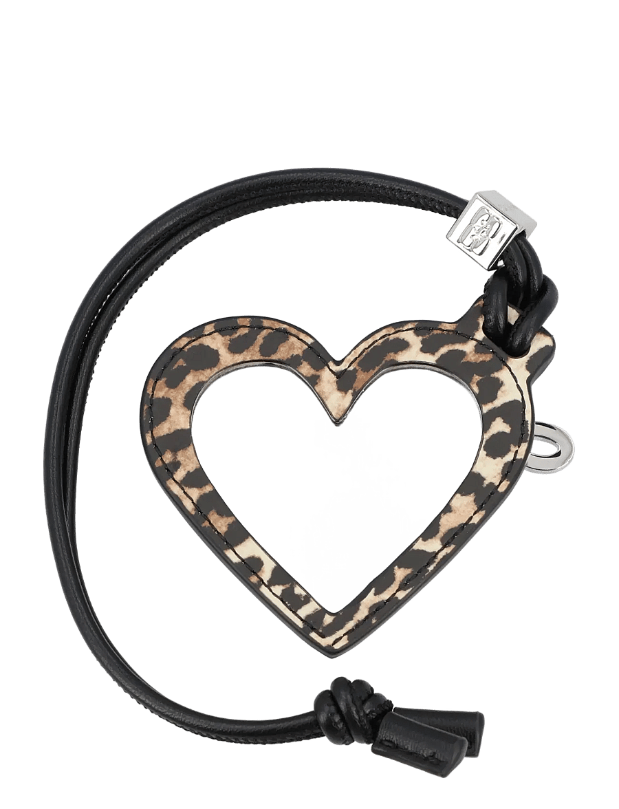 Ganni - Bou Heart Keychain - schlüsselanhänger & taschenanhänger - brown - 2