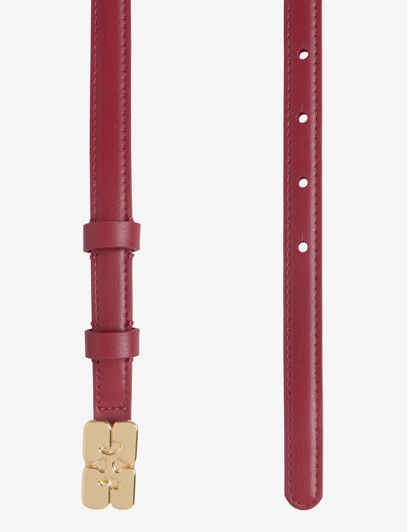 Ganni - Kat Belt Small - læderbælter - red - 1
