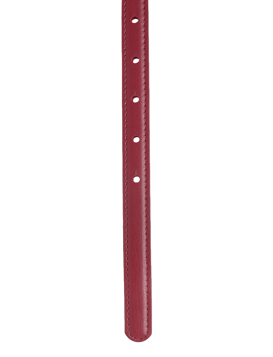 Ganni - Kat Belt Small - läderskärp - red - 3